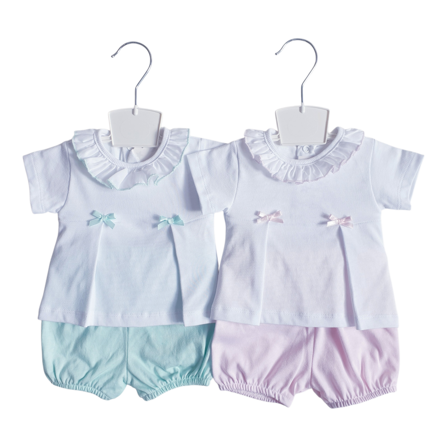 Baby Girls Spanish 2 Piece Shorts Set Pink/Mint