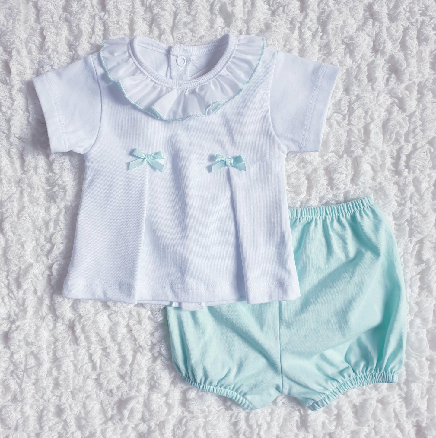 Baby Girls Spanish 2 Piece Shorts Set Pink/Mint