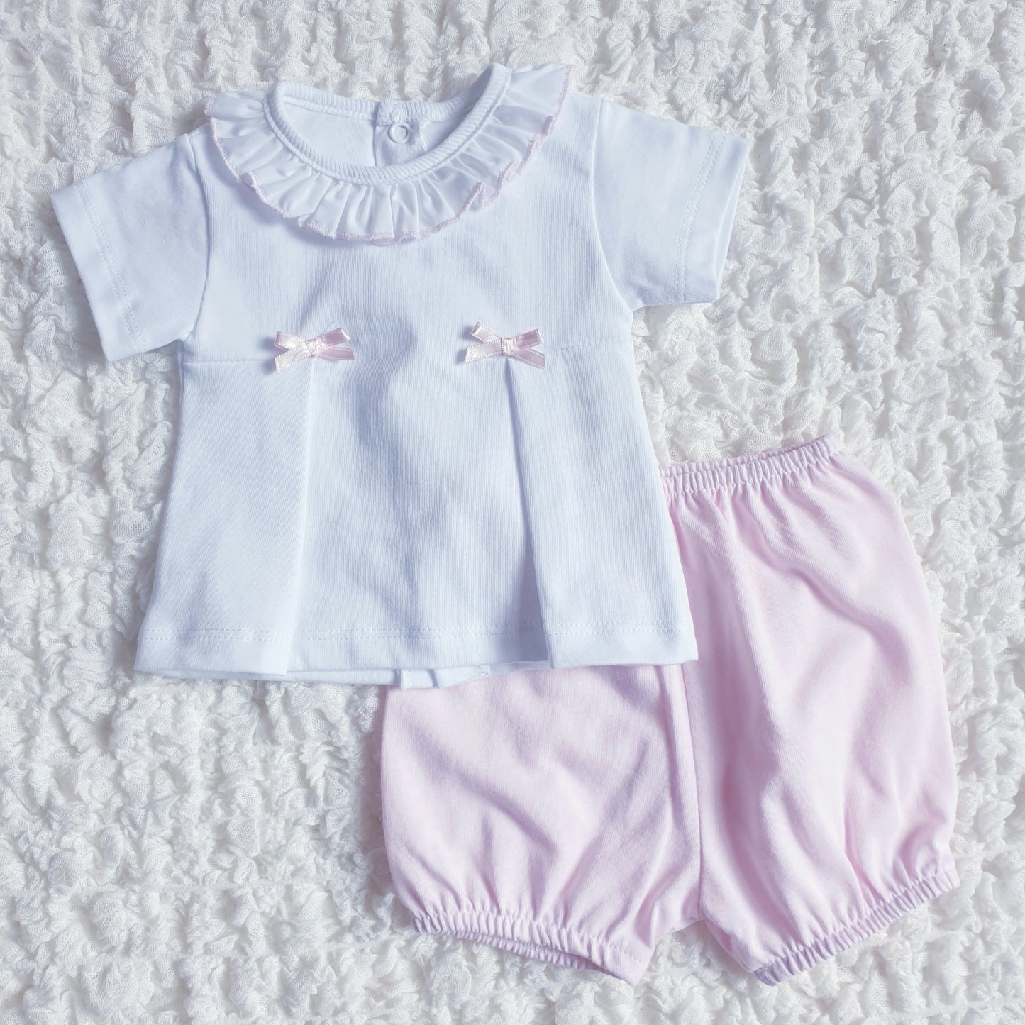 Baby Girls Spanish 2 Piece Shorts Set Pink/Mint