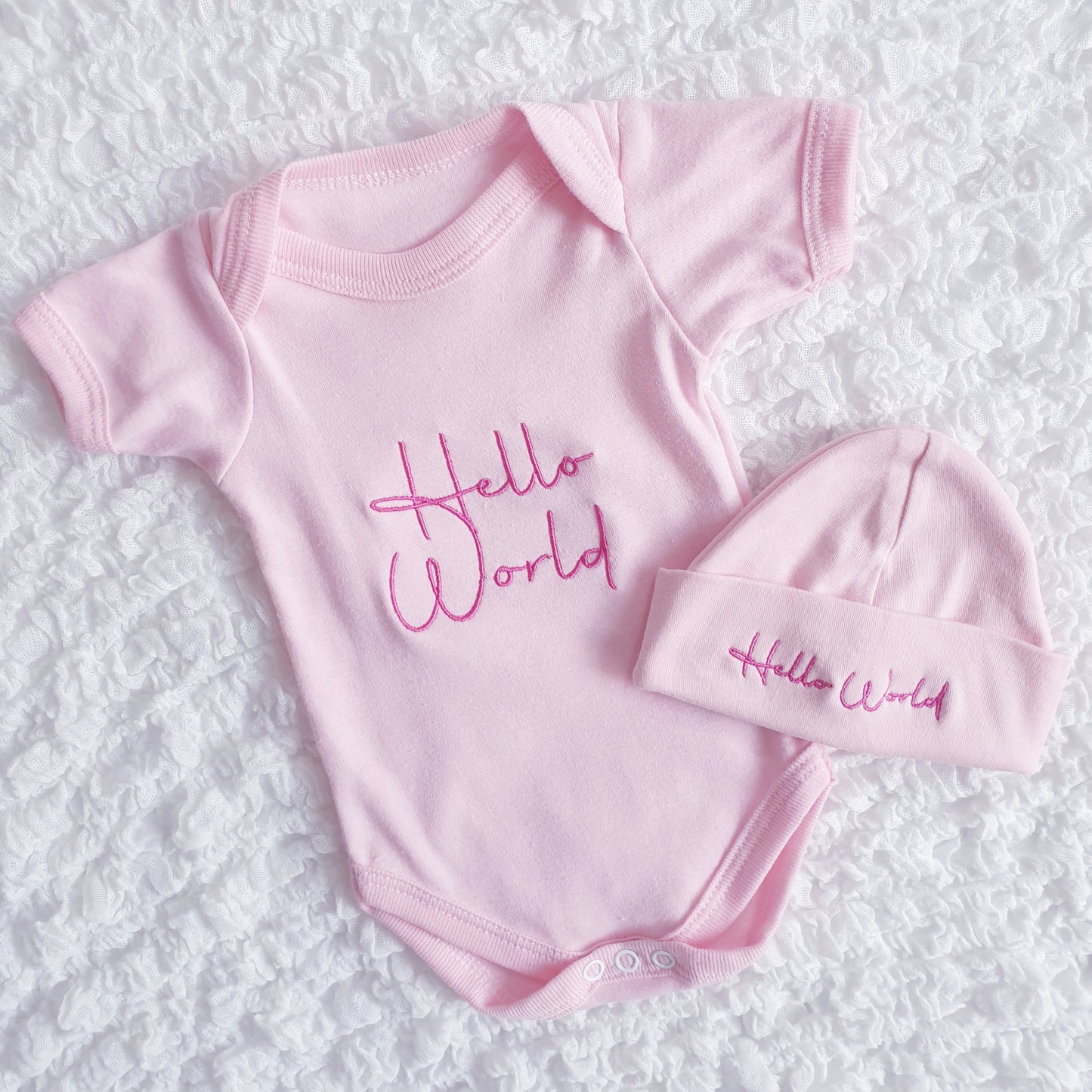 Baby Hello World Vest & Hat