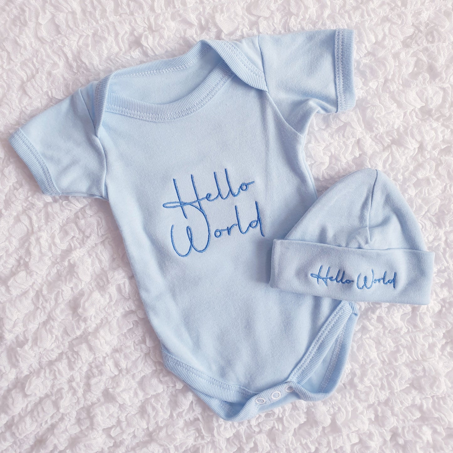 Baby Hello World Vest & Hat