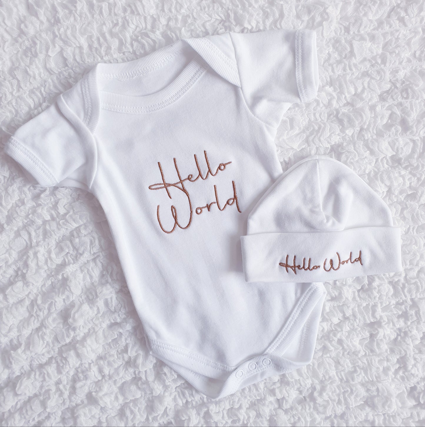Baby Hello World Vest & Hat