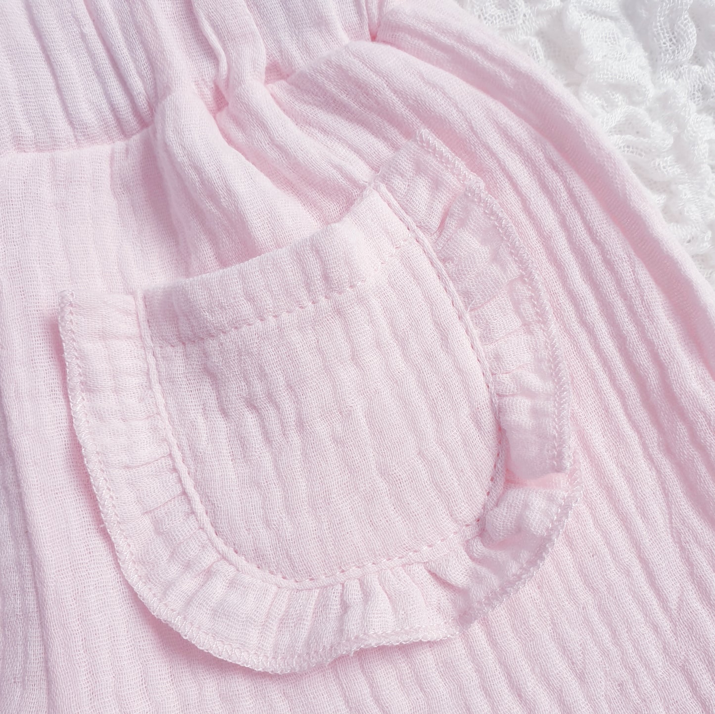Baby Girls Pink Ruffle Shorts Set