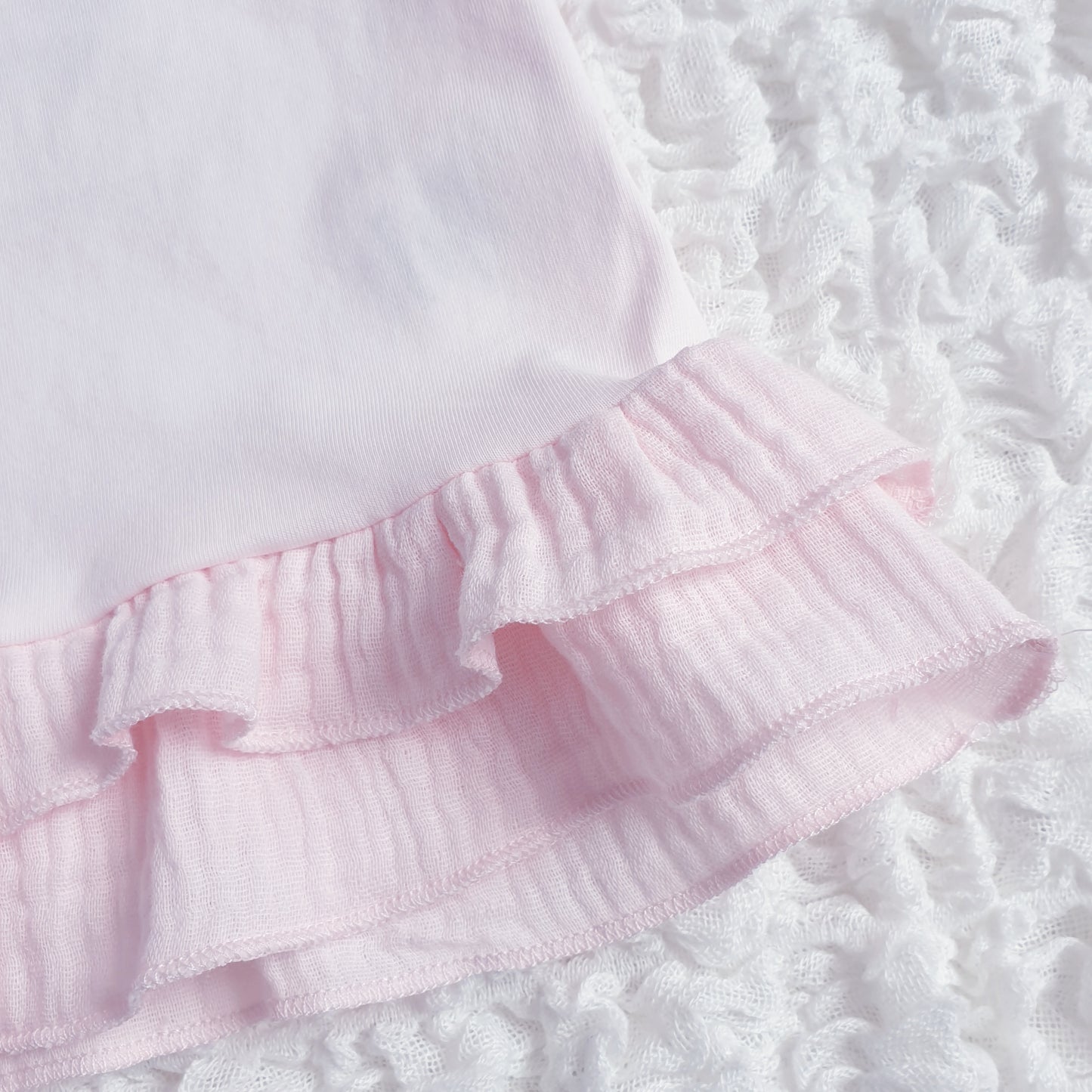 Baby Girls Pink Ruffle Shorts Set