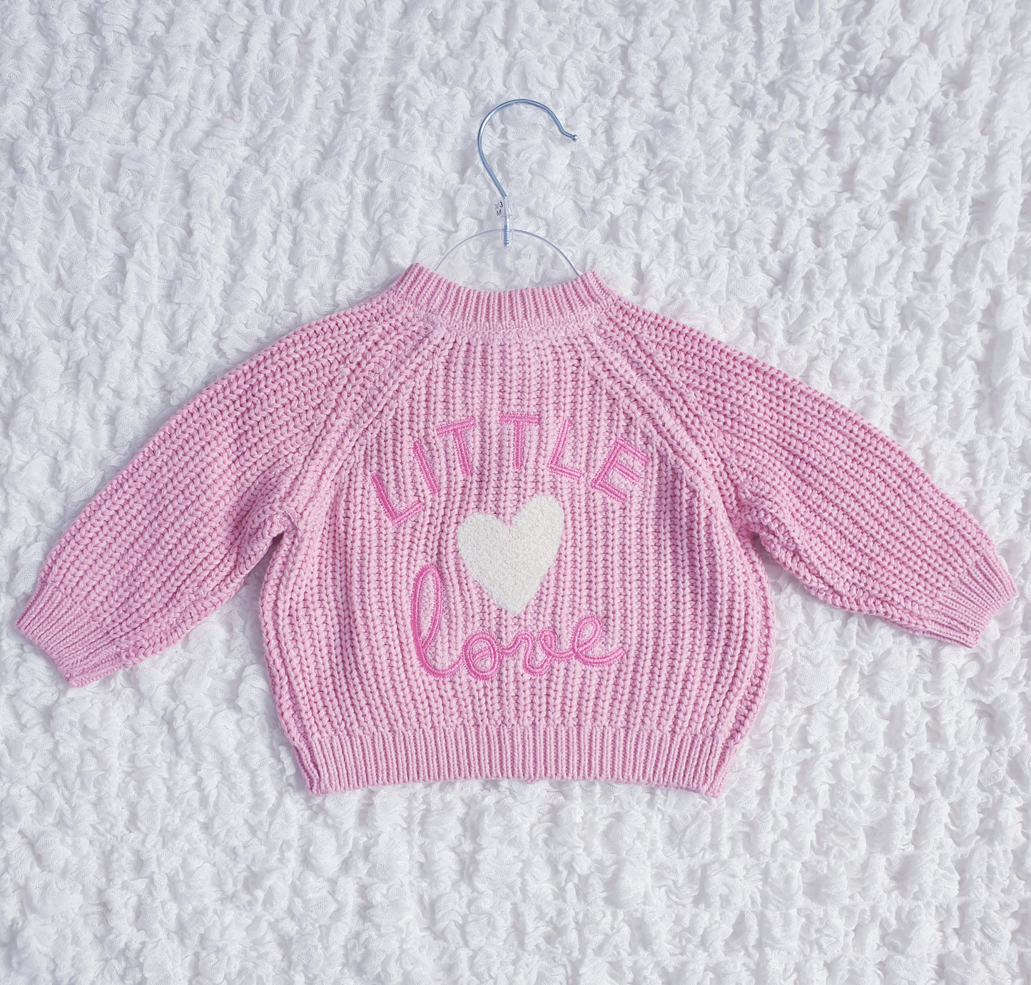 Baby Girls Pink "Little Love" Knitted Cardigan