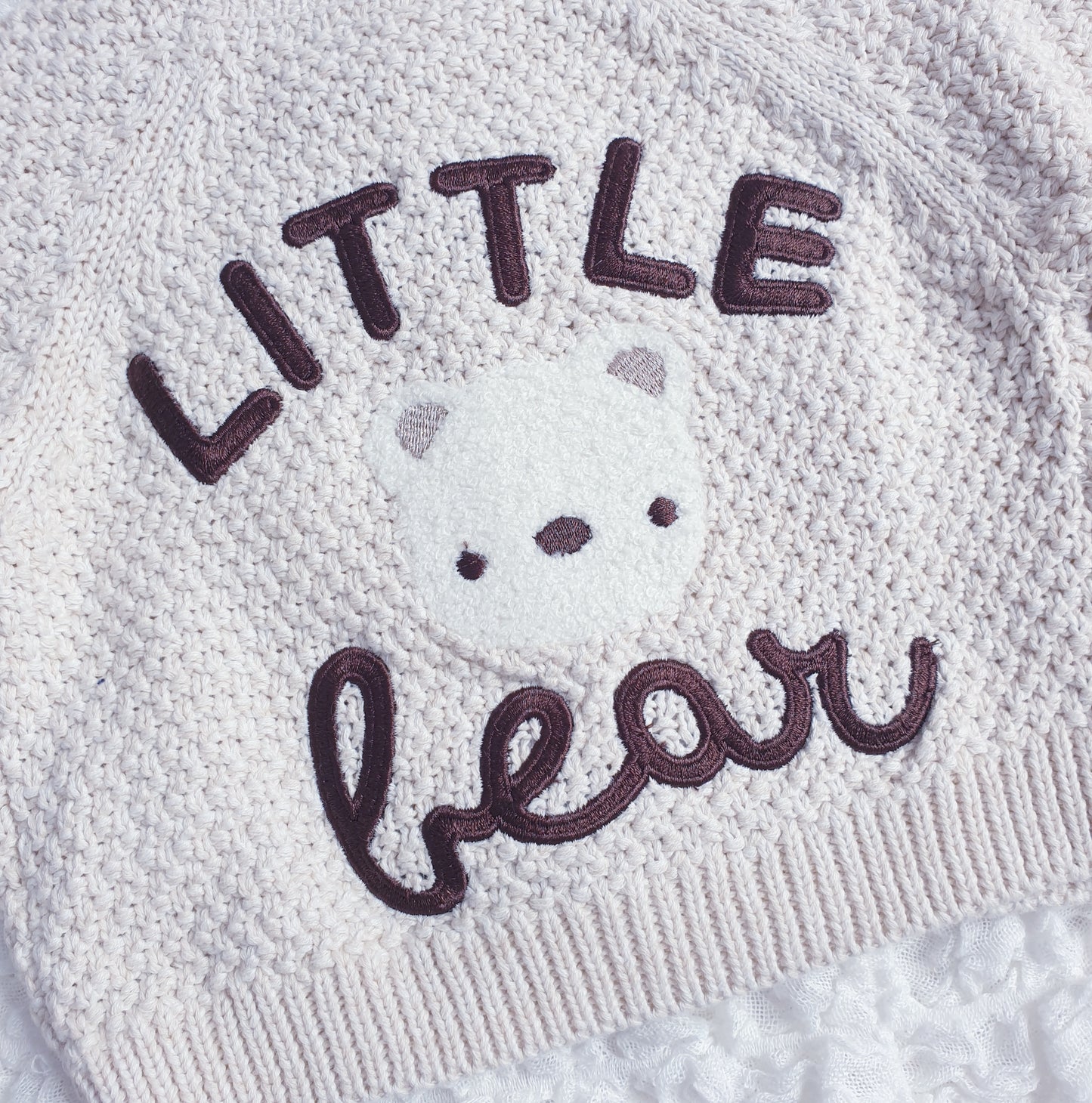 Cream "Little Bear" Knitted Cardigan