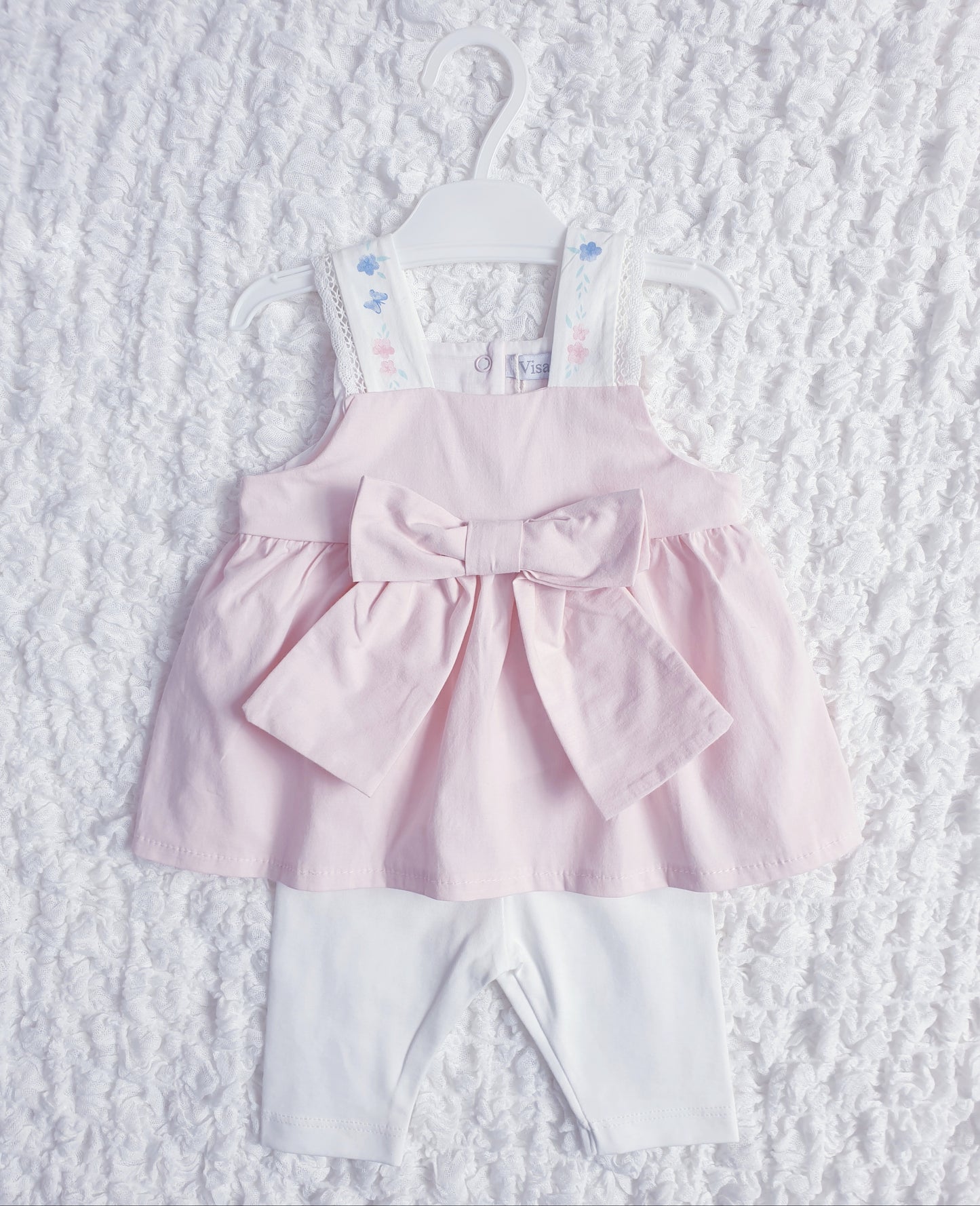 Baby Girls Pink Bow Leggings Set