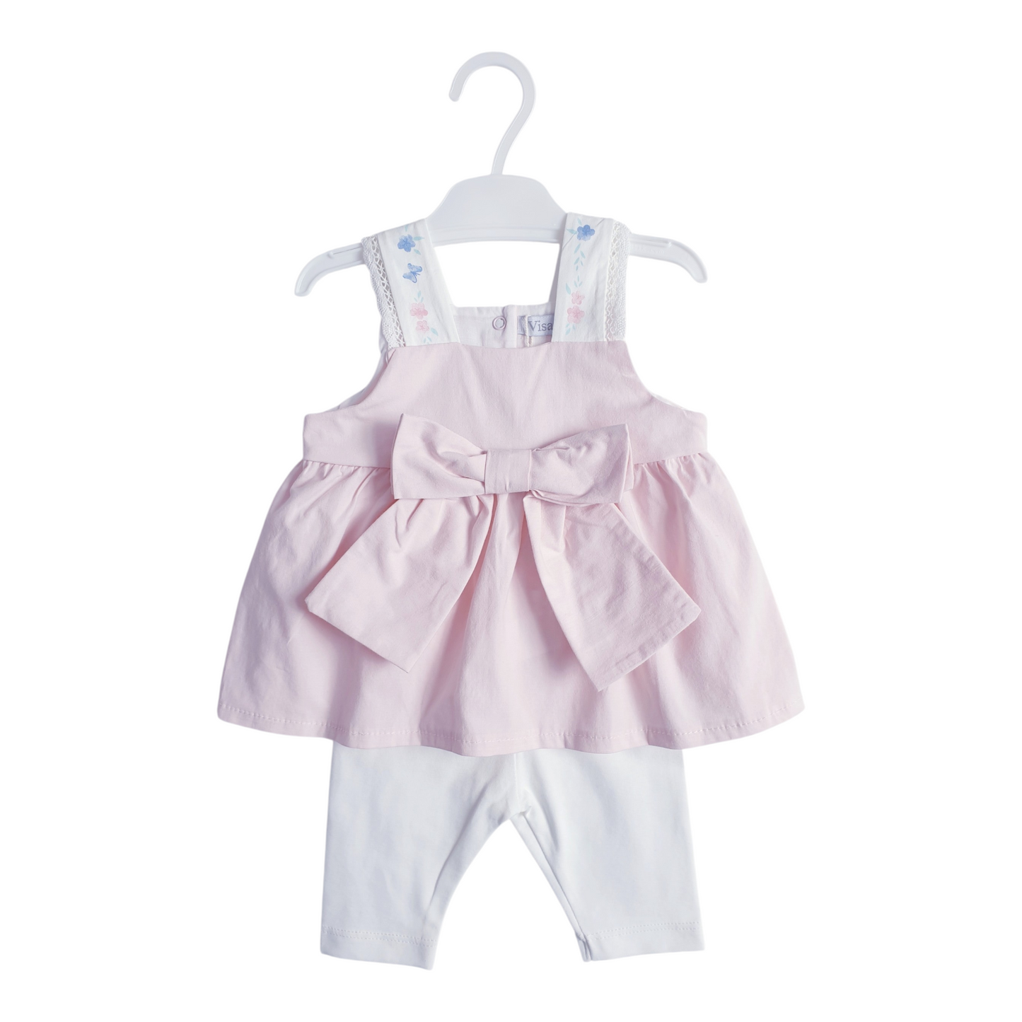 Baby Girls Pink Bow Leggings Set