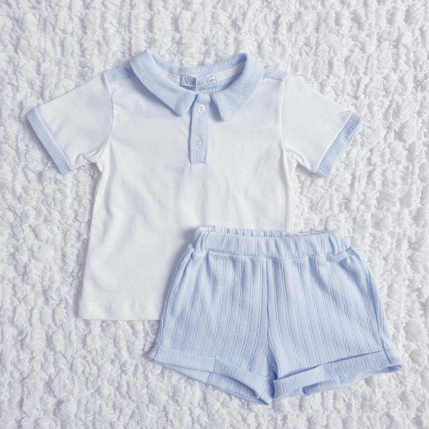 Baby Boys Shorts Set Blue Beige