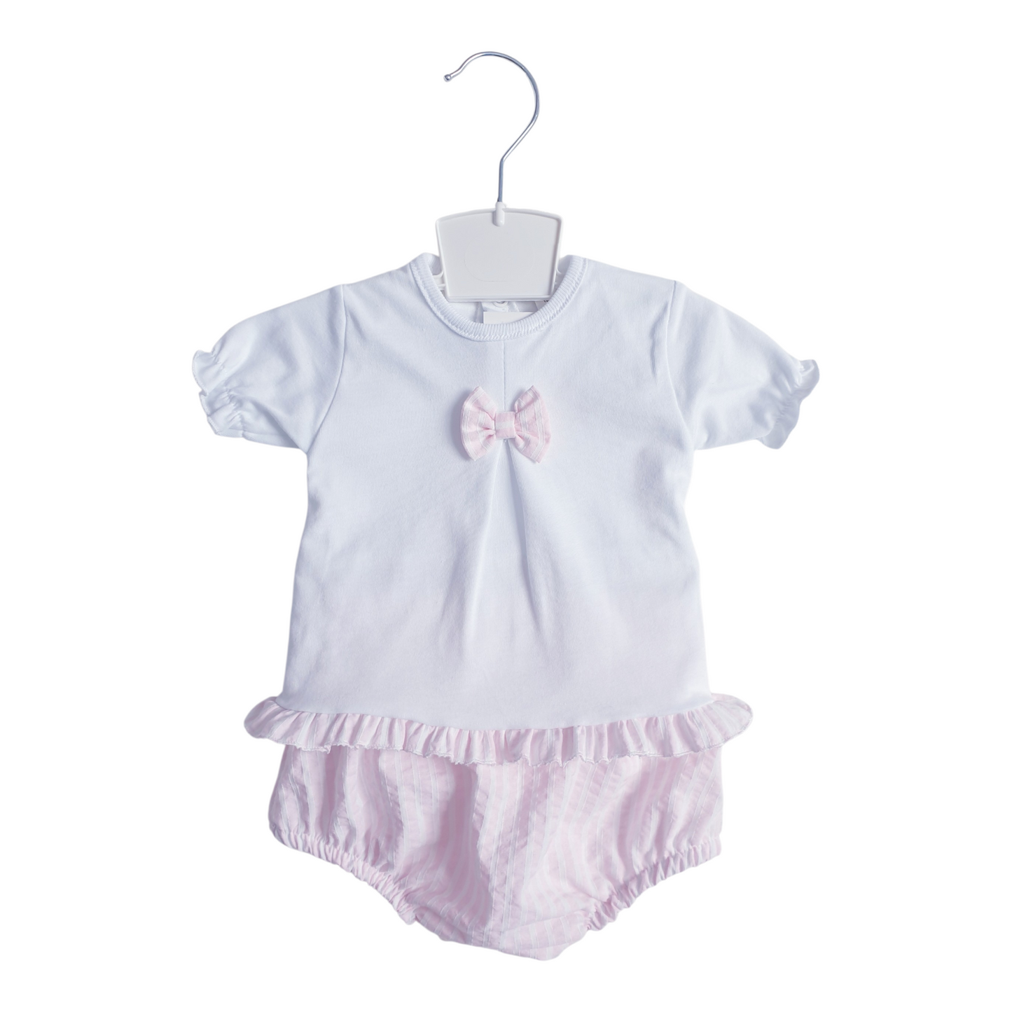 Baby Girls White Pink Jam Set