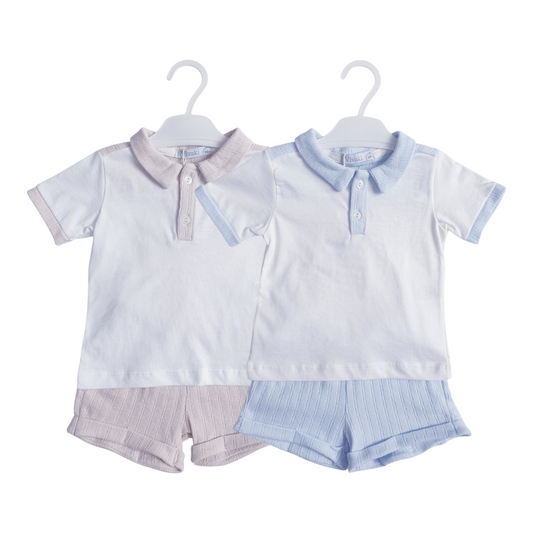 Baby Boys Shorts Set Blue Beige