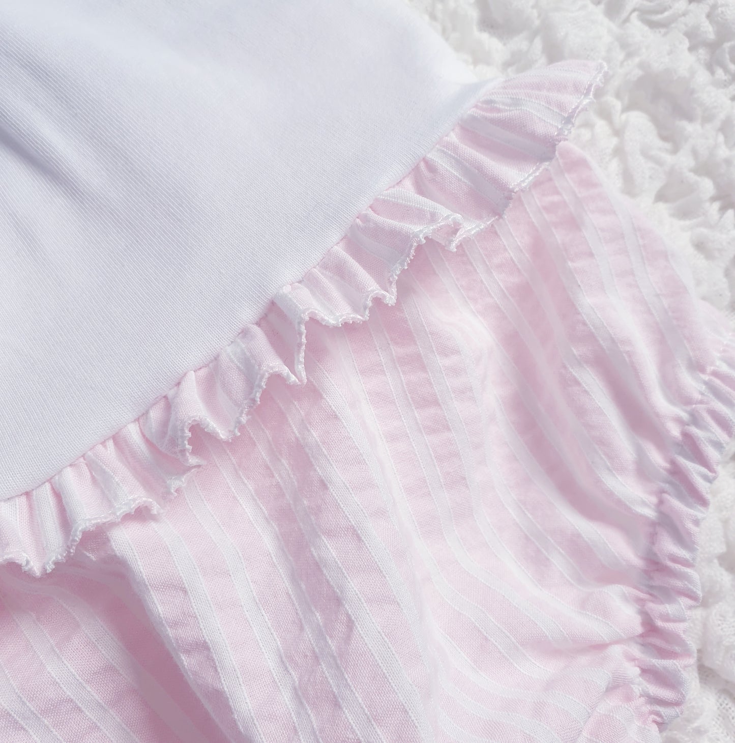Baby Girls White Pink Jam Set