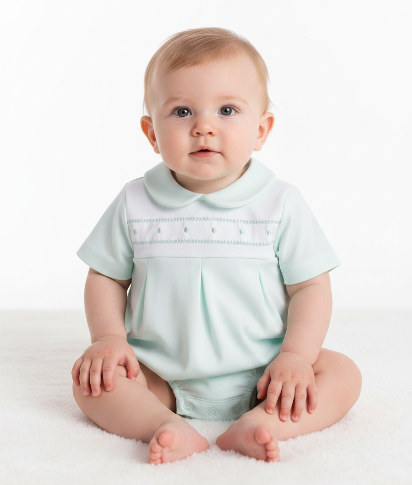 Baby Boys Spanish Romper Blue Mint Lemon