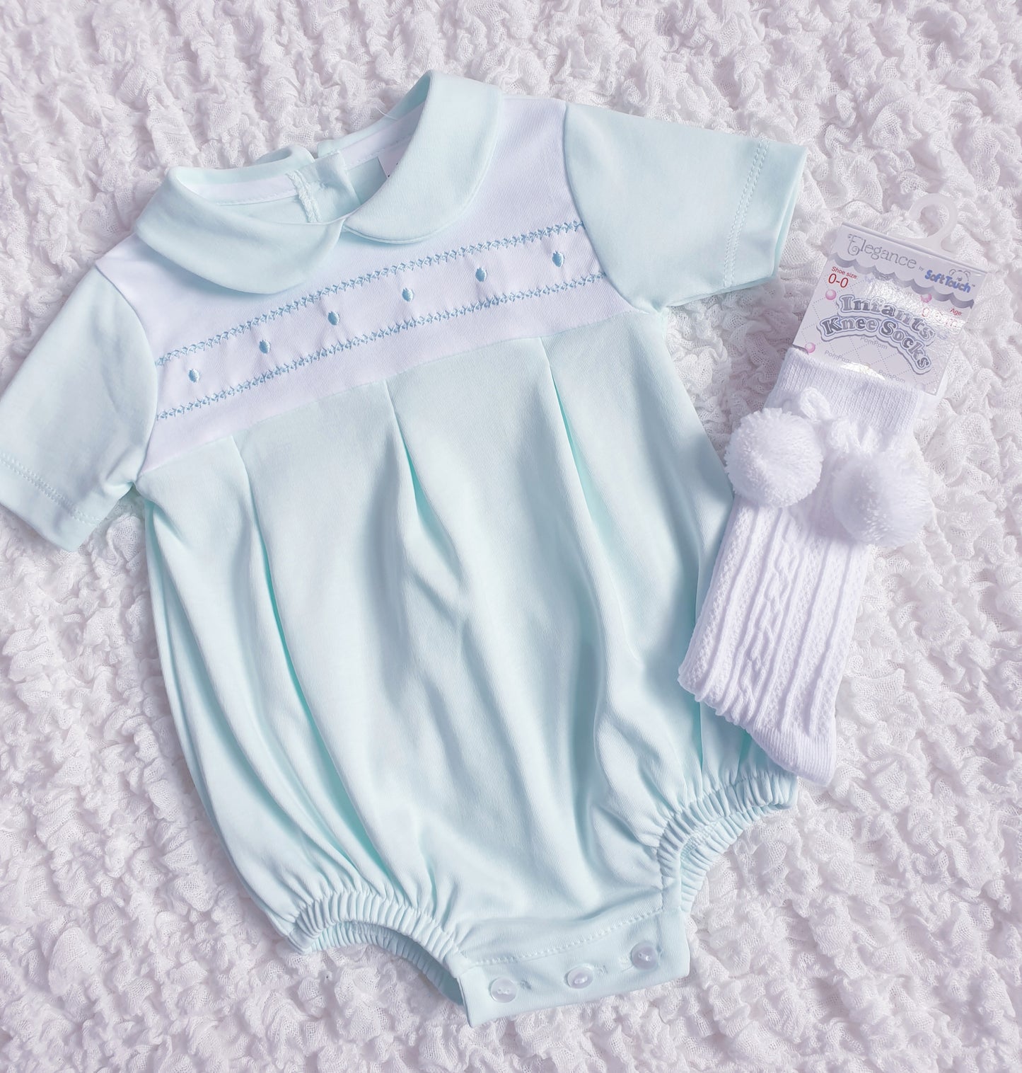 Baby Boys Spanish Romper Blue Mint Lemon