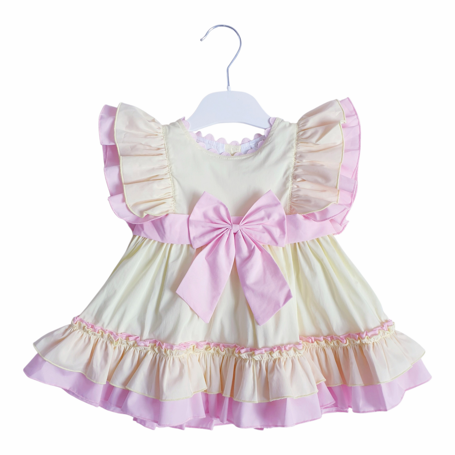Baby Girls Lemon Pink Ruffle Dress