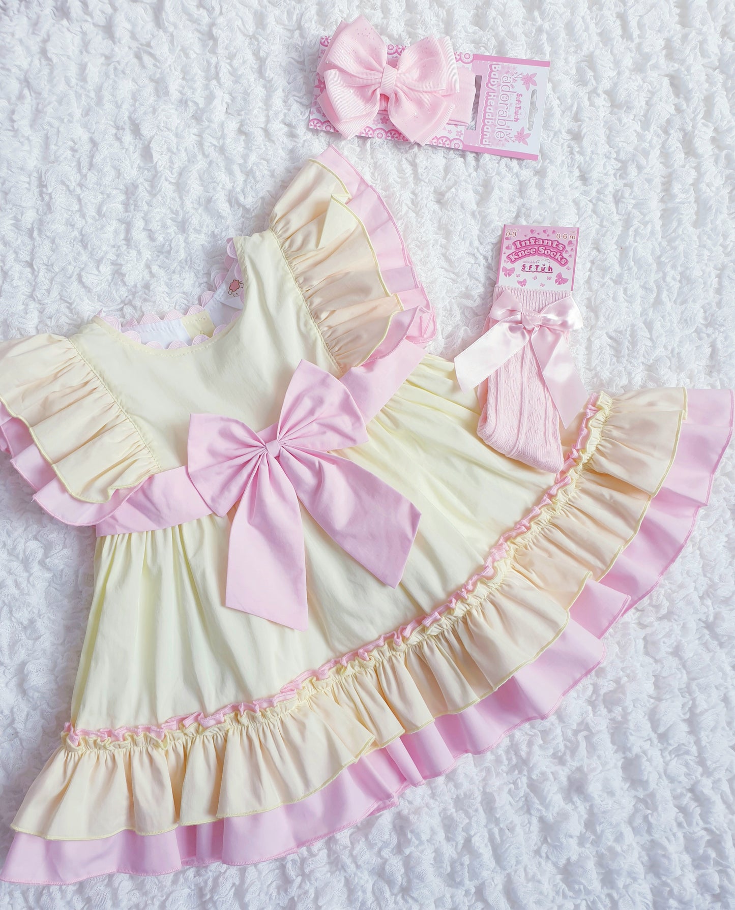 Baby Girls Lemon Pink Ruffle Dress