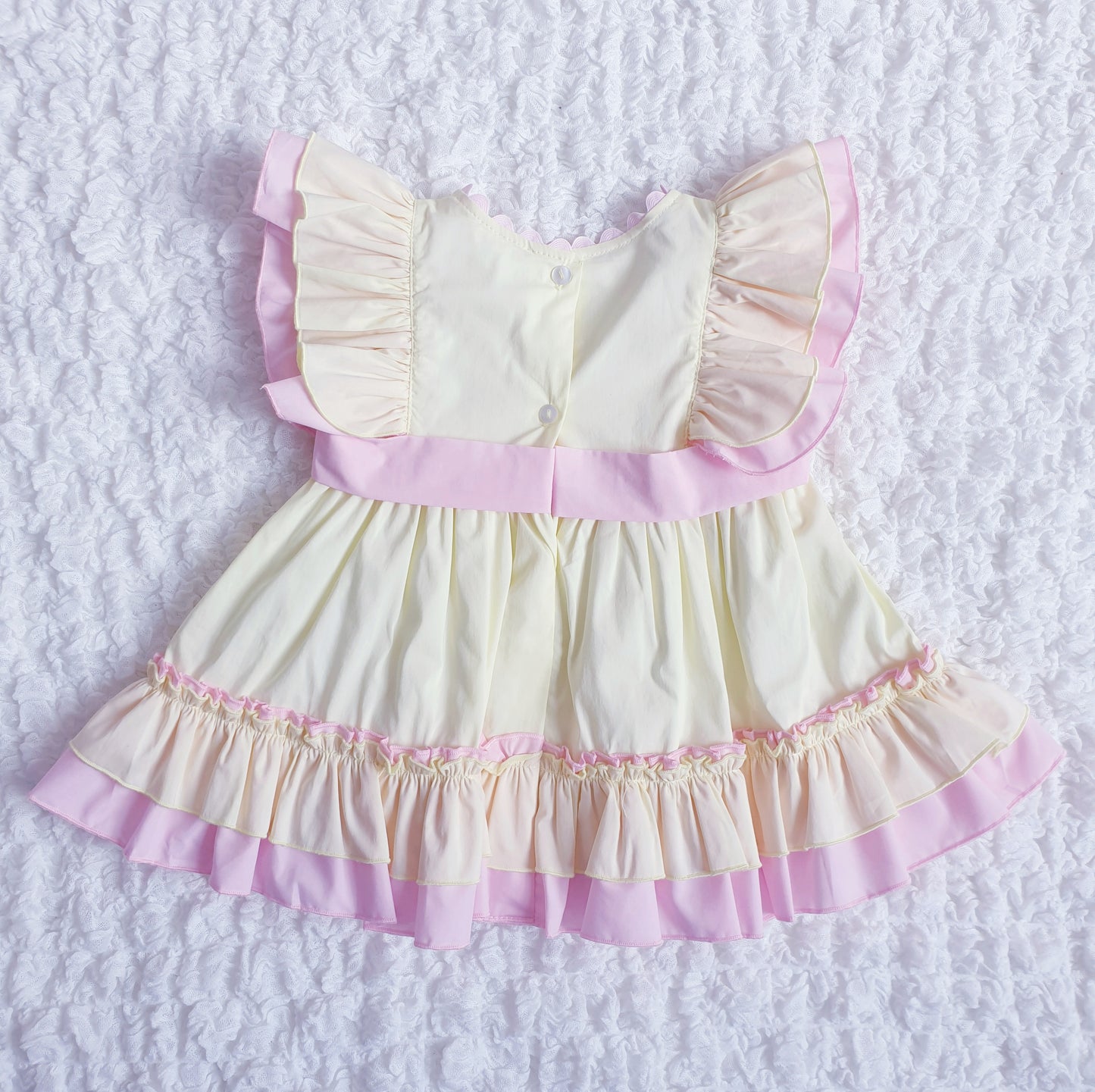 Baby Girls Lemon Pink Ruffle Dress