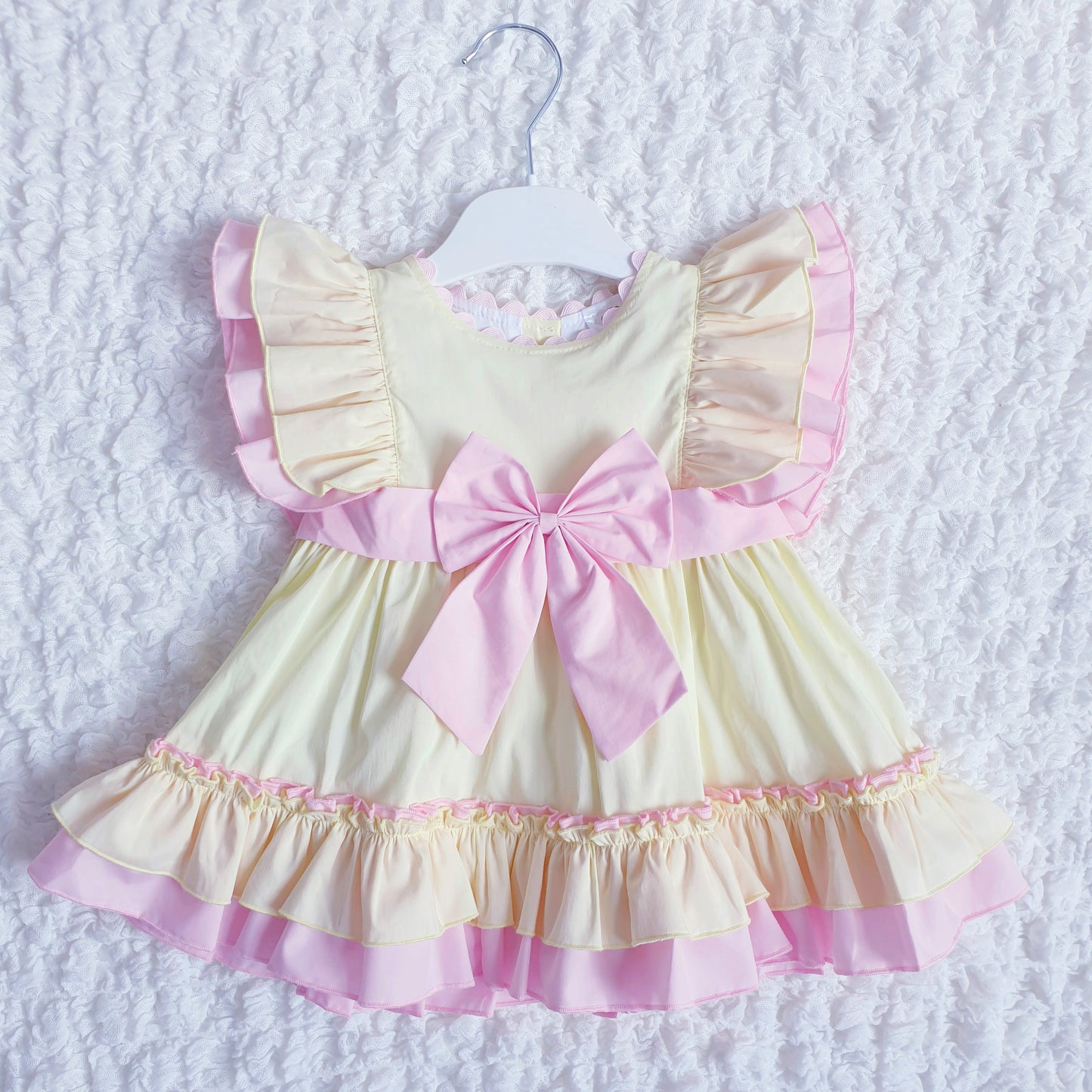 Baby Girls Lemon Pink Ruffle Dress