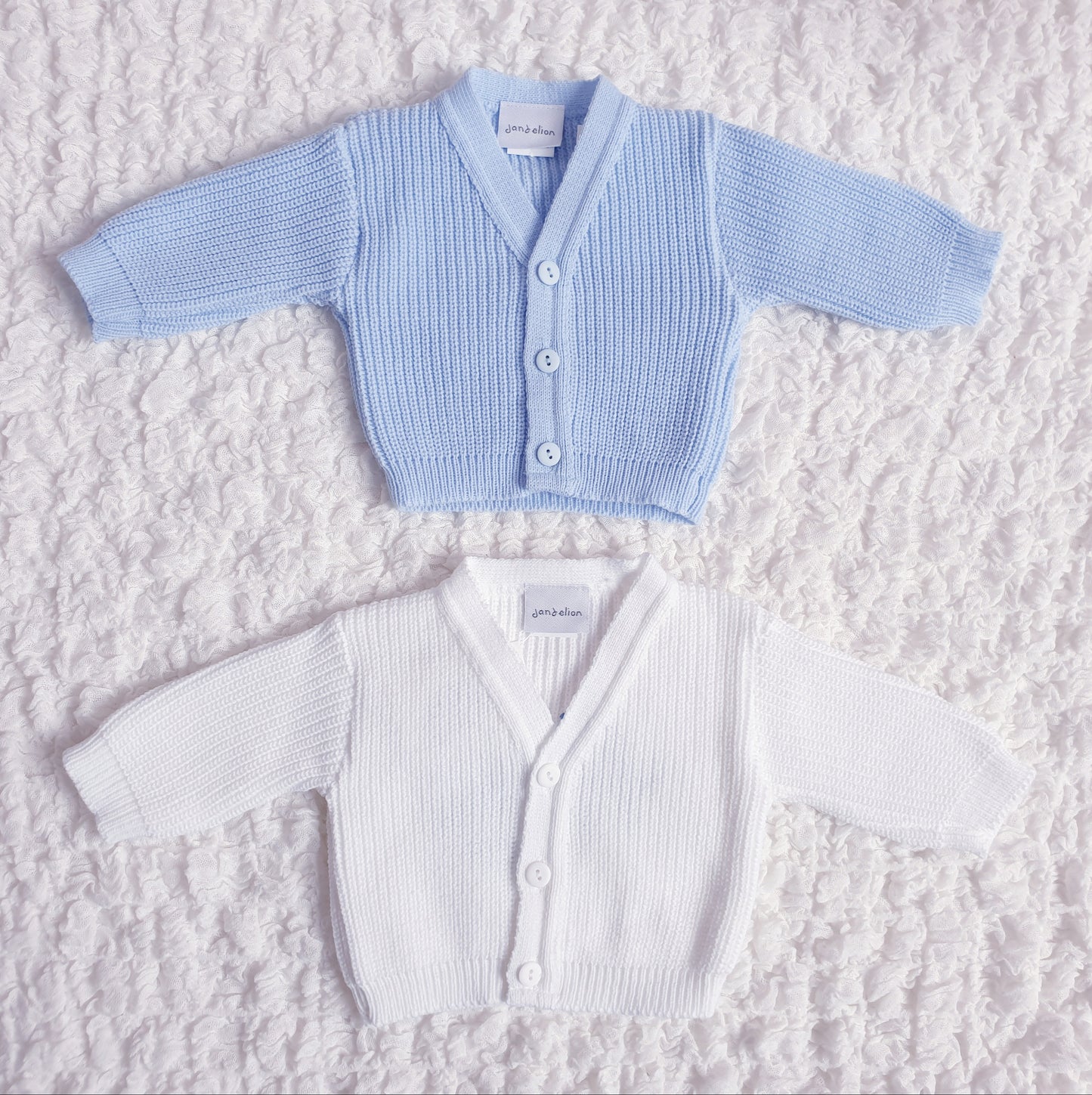 Baby Boys "He's Here" Cardigan White Blue