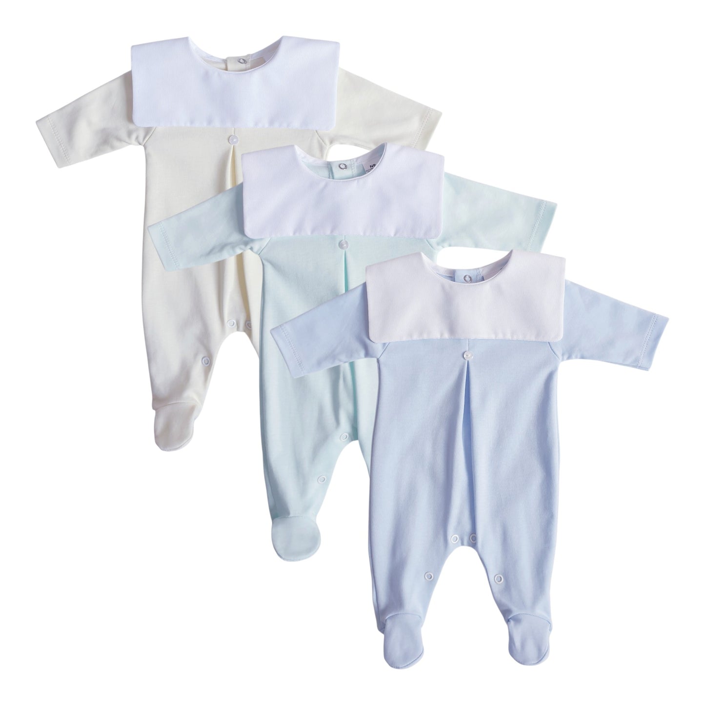 Baby Boys Square Bib Babygrow Blue Mint Lemon