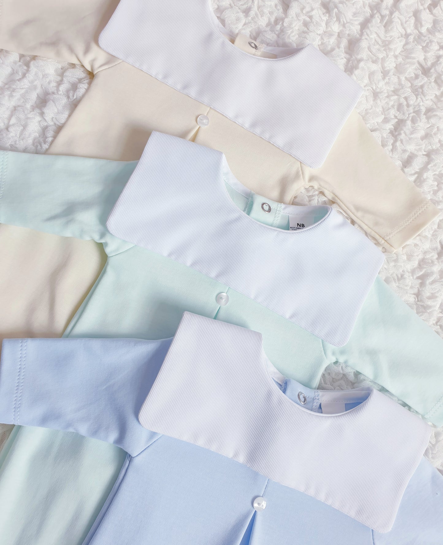 Baby Boys Square Bib Babygrow Blue Mint Lemon