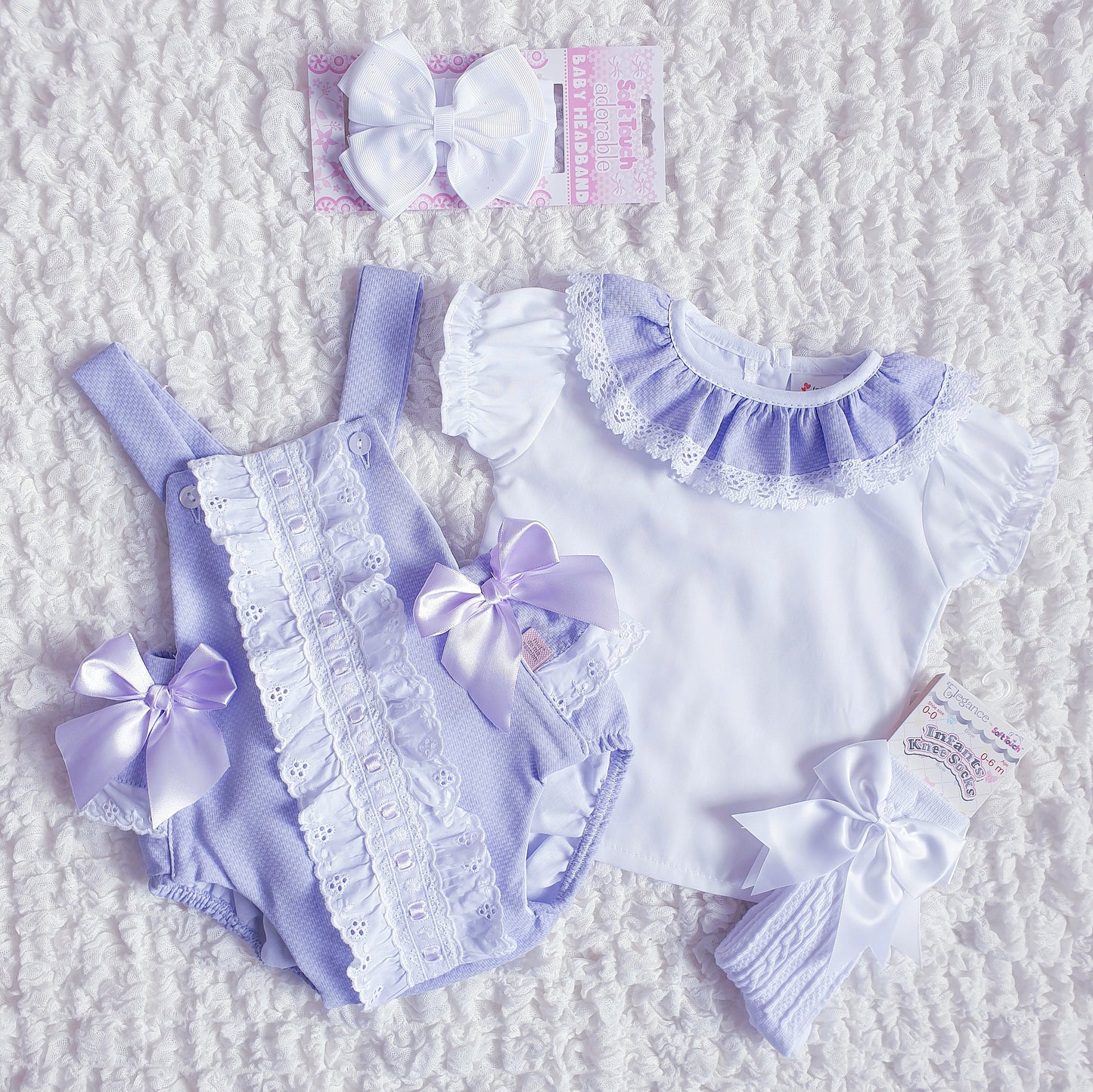 Baby Girls Lilac Spanish Double Bow Romper