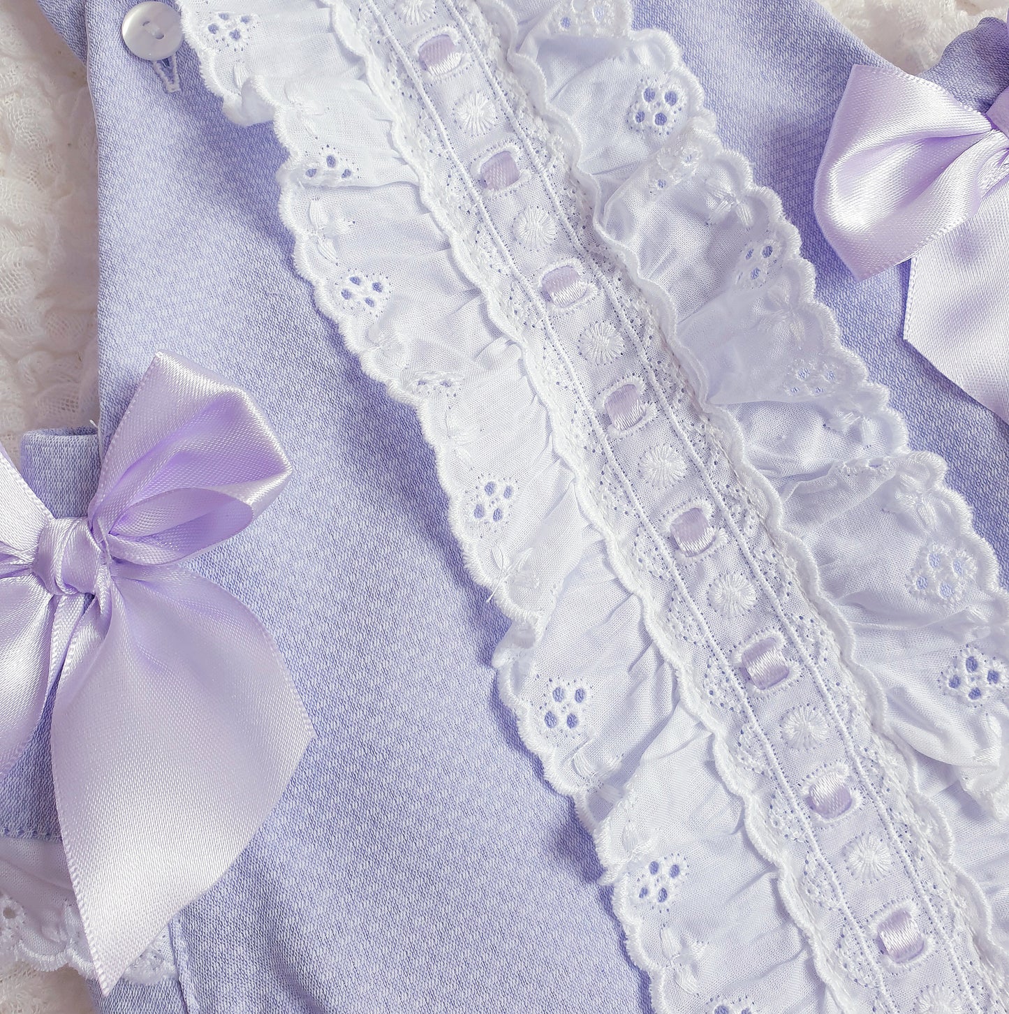 Baby Girls Lilac Spanish Double Bow Romper
