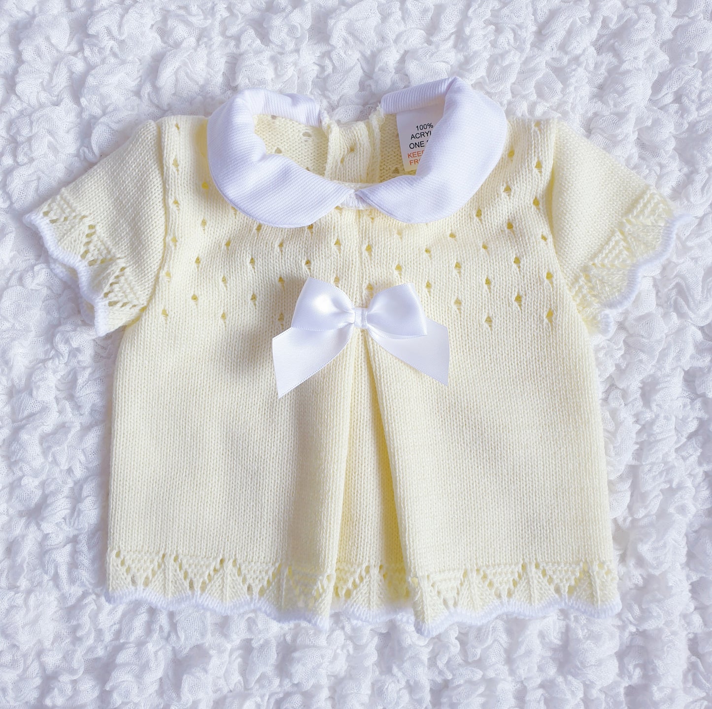 Baby Girls Lemon Spanish Knitted 3 Piece Jam Pants Set