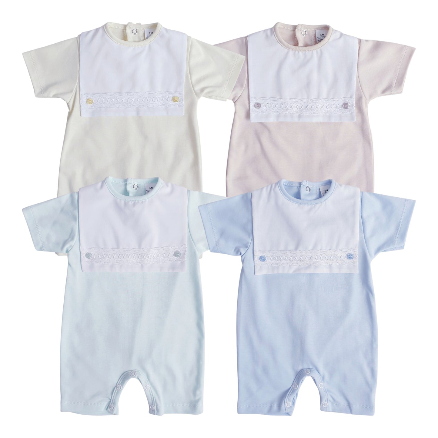 Baby Boys Spanish Square Bib Romper
