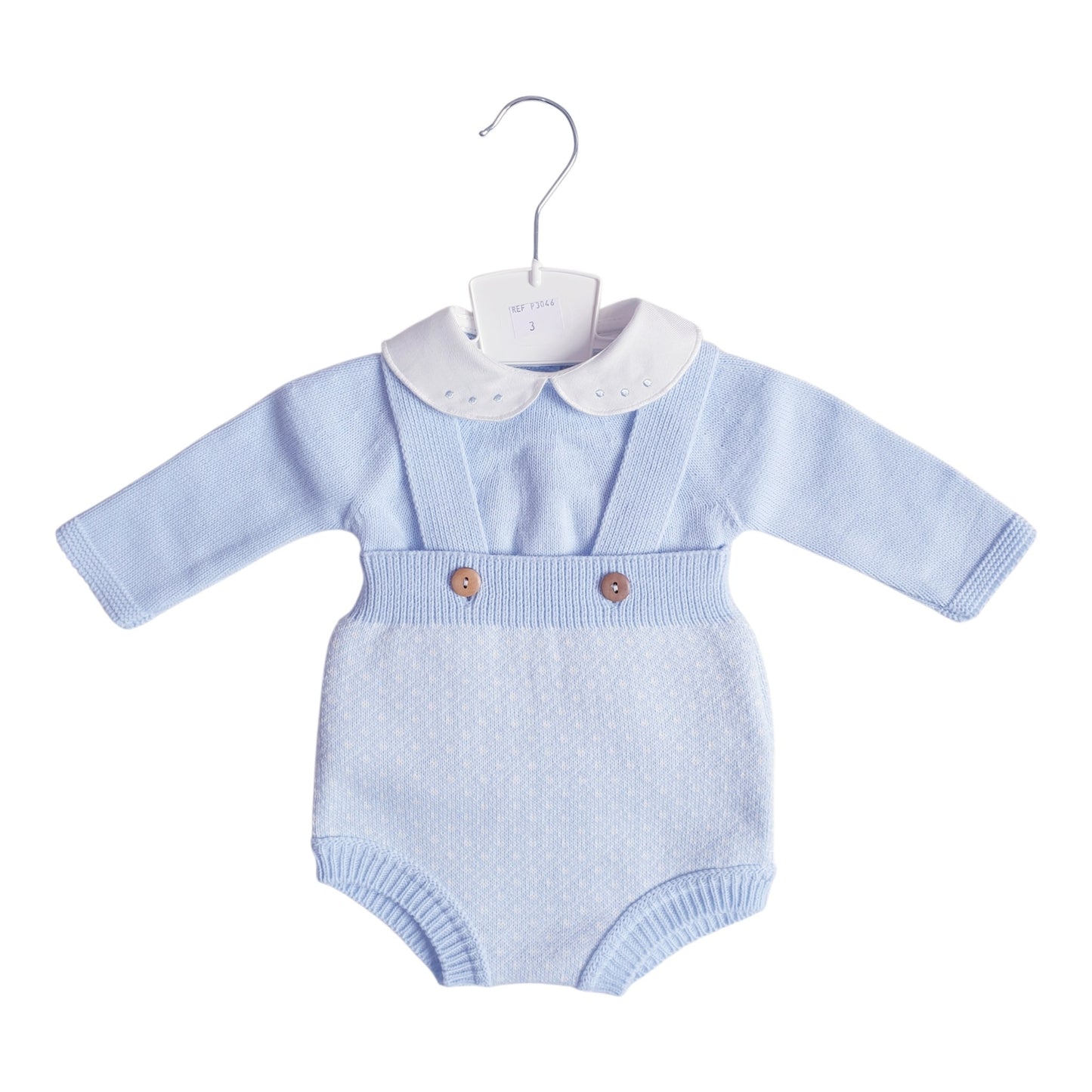 Baby Boys Blue Spanish Knitted Jam Pants & Jumper Set