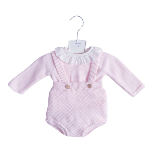 Baby Girls Pink Spanish Knitted Jam Pants & Jumper Set