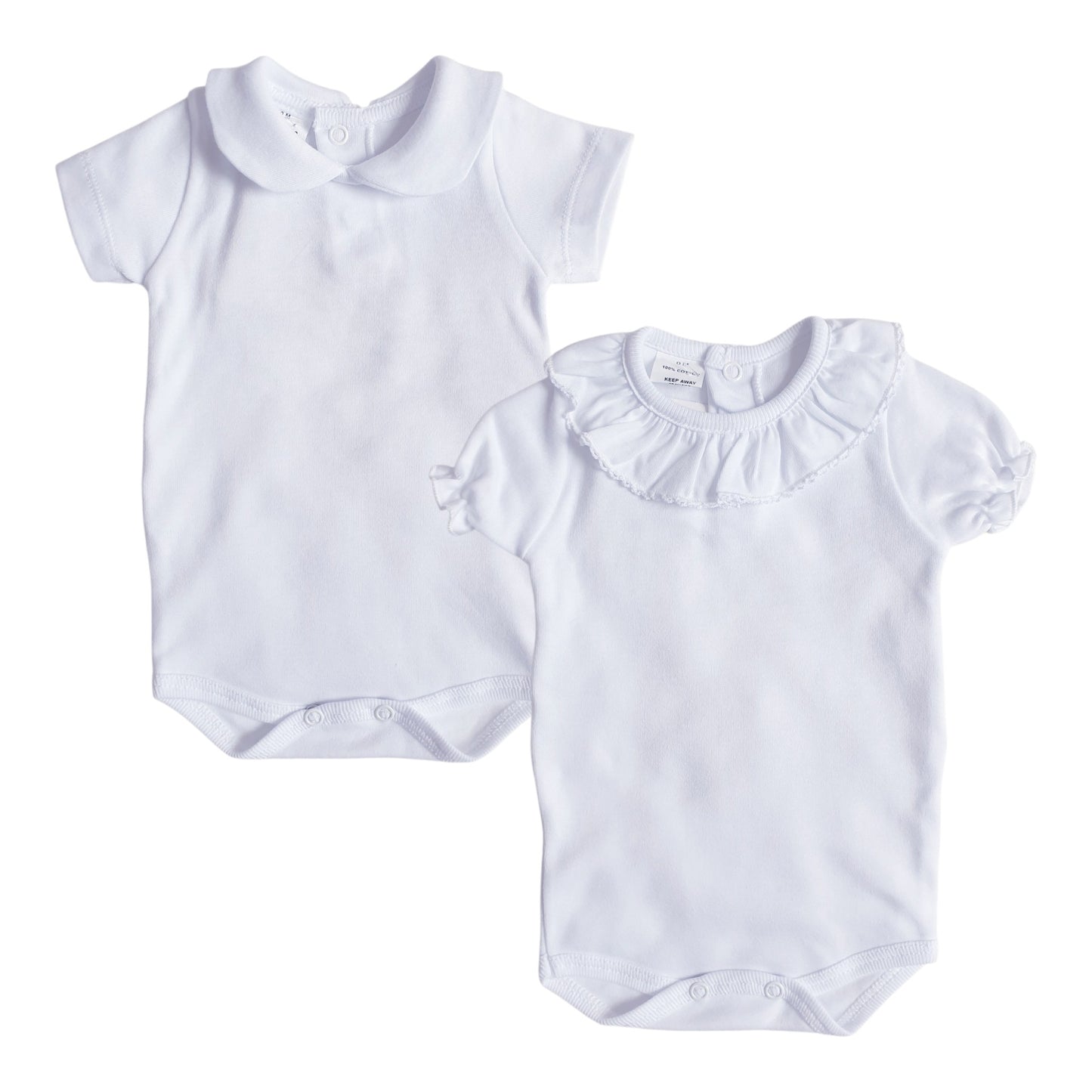 White Peter Pan & Frill Collar Baby Vest