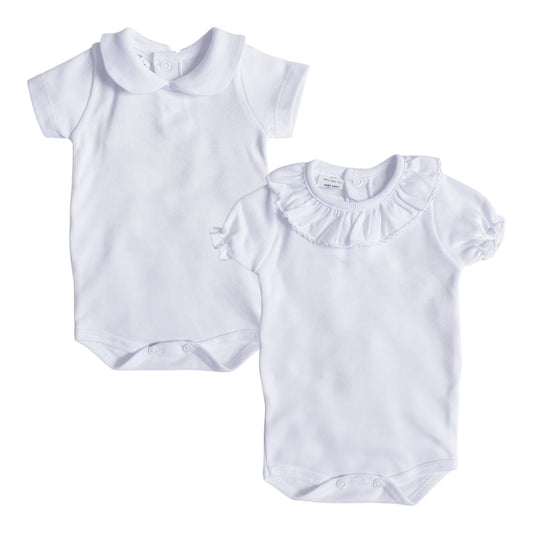 White Peter Pan & Frill Collar Baby Vest
