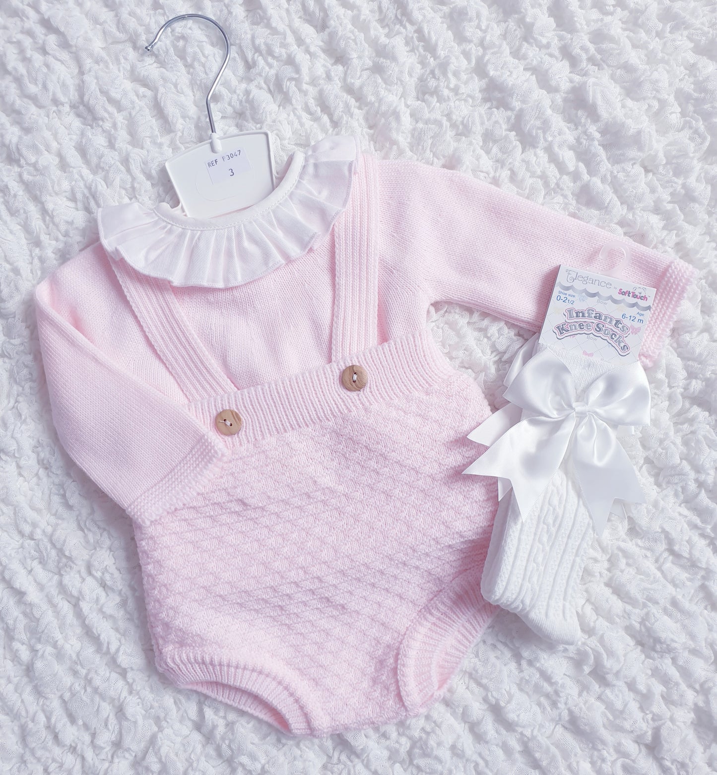 Baby Girls Pink Spanish Knitted Jam Pants & Jumper Set