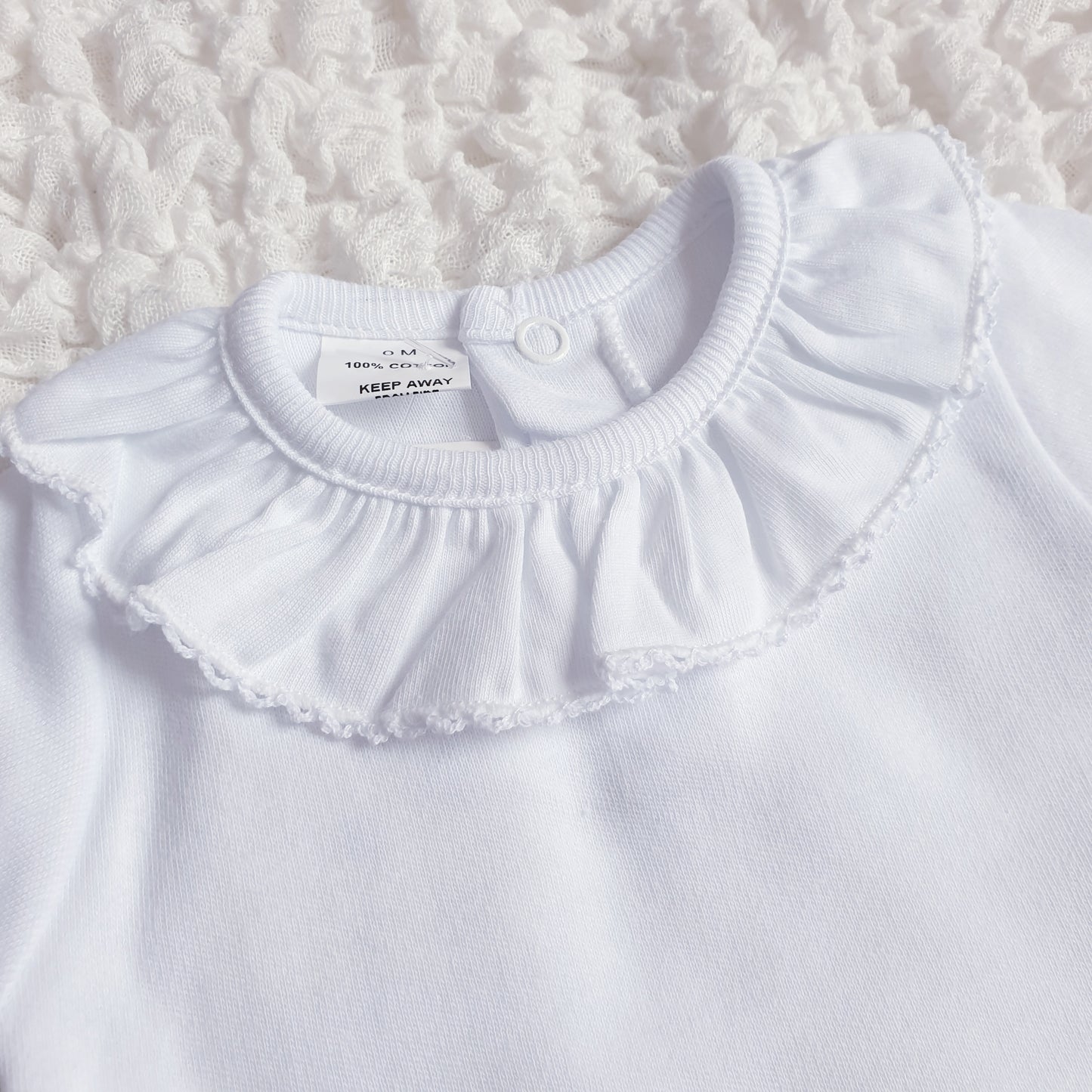 White Peter Pan & Frill Collar Baby Vest