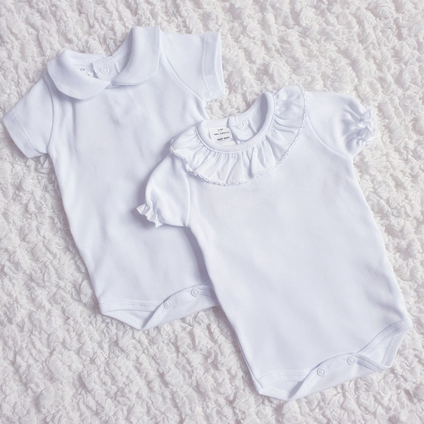 White Peter Pan & Frill Collar Baby Vest
