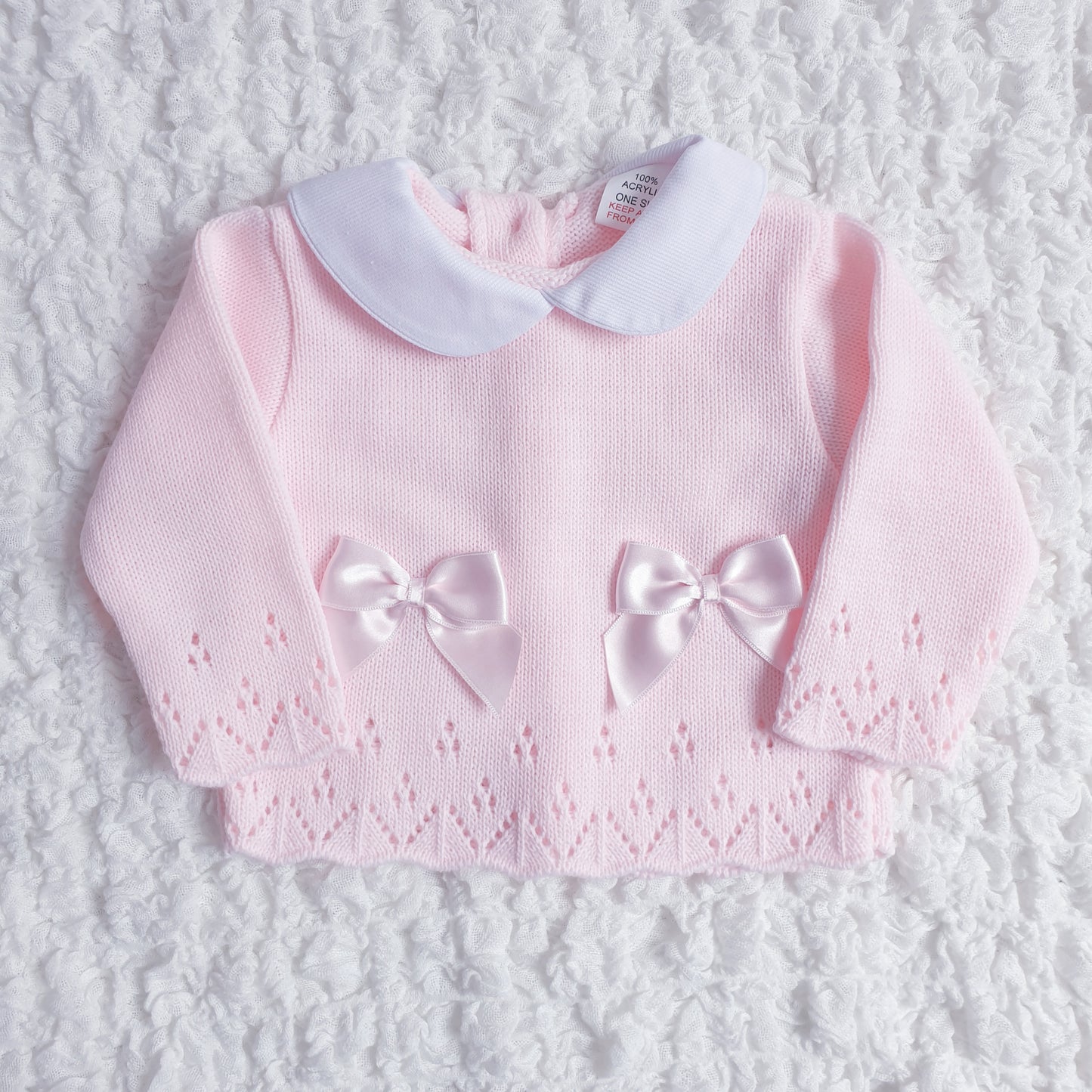Baby Girls Pink Spanish Knitted 3 Piece Box Set