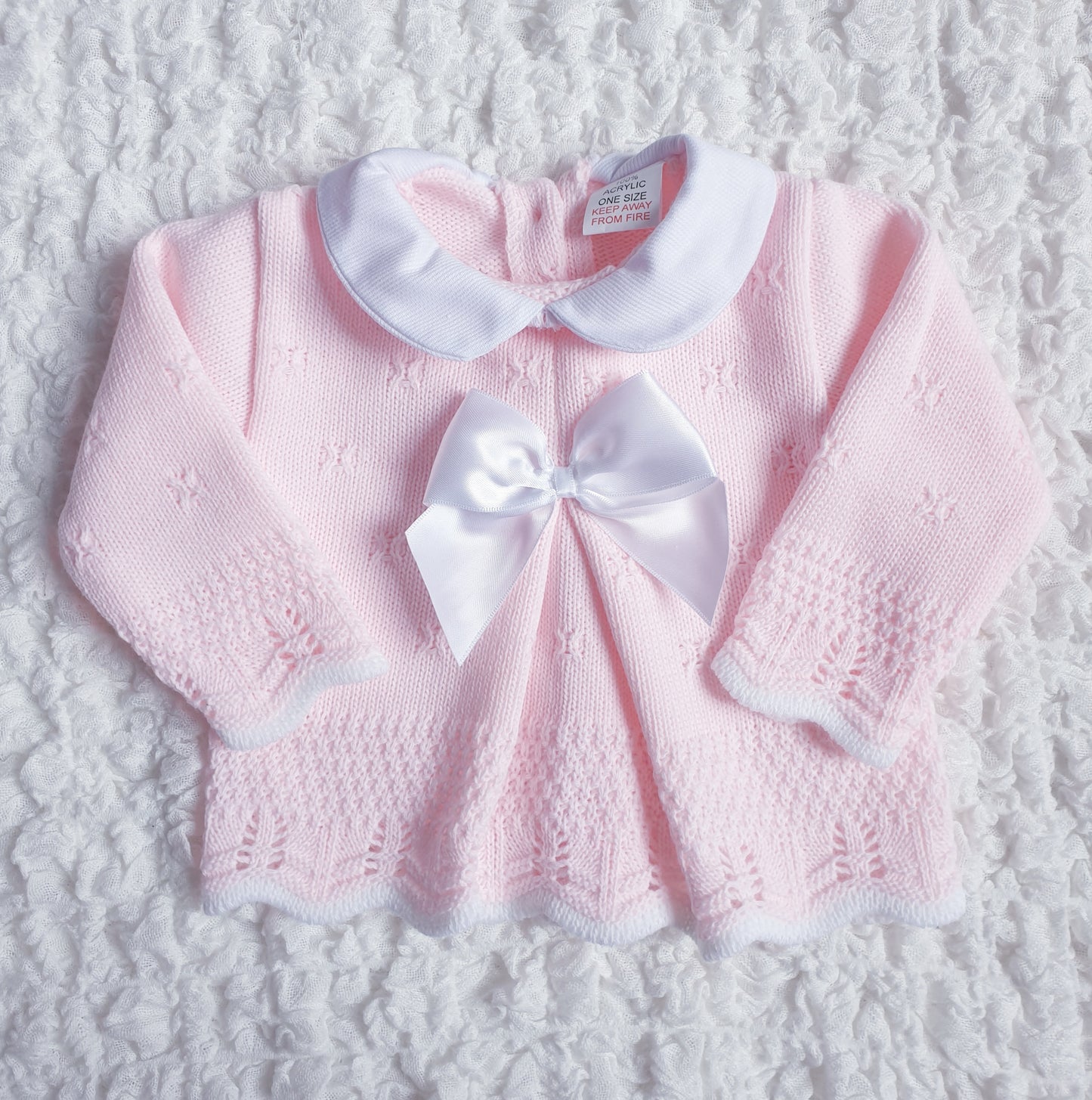 Baby Girls Pink Spanish Knitted 3 Piece Box Set