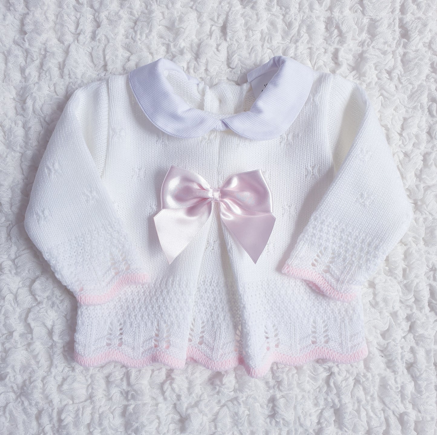 Baby Girls White Spanish Knitted 3 Piece Box Set