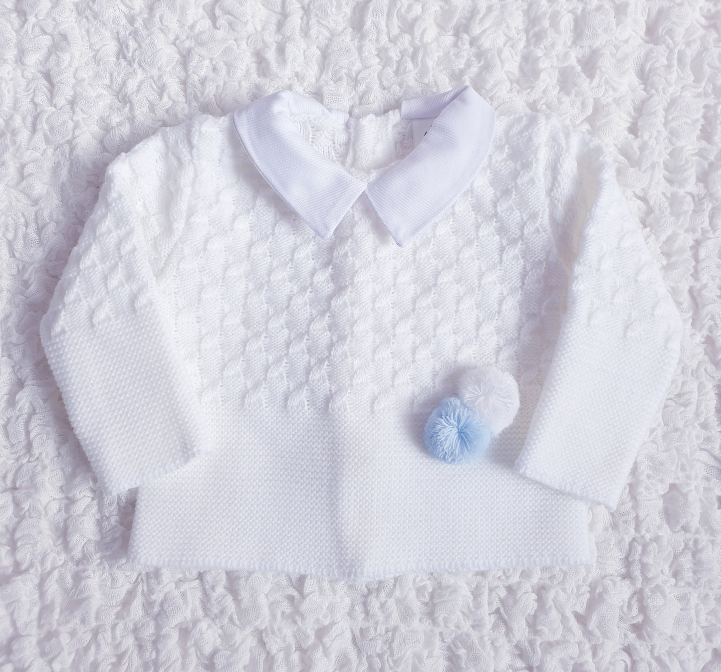 Baby Boys Spanish White Knitted 3 Piece Box Set
