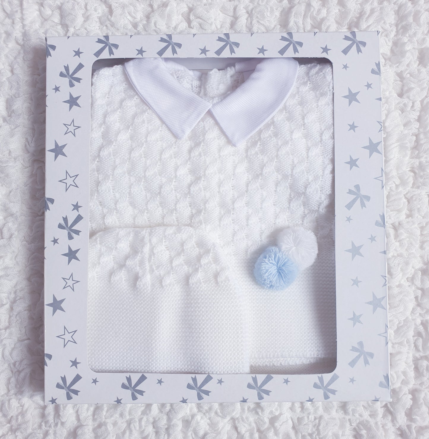 Baby Boys Spanish White Knitted 3 Piece Box Set