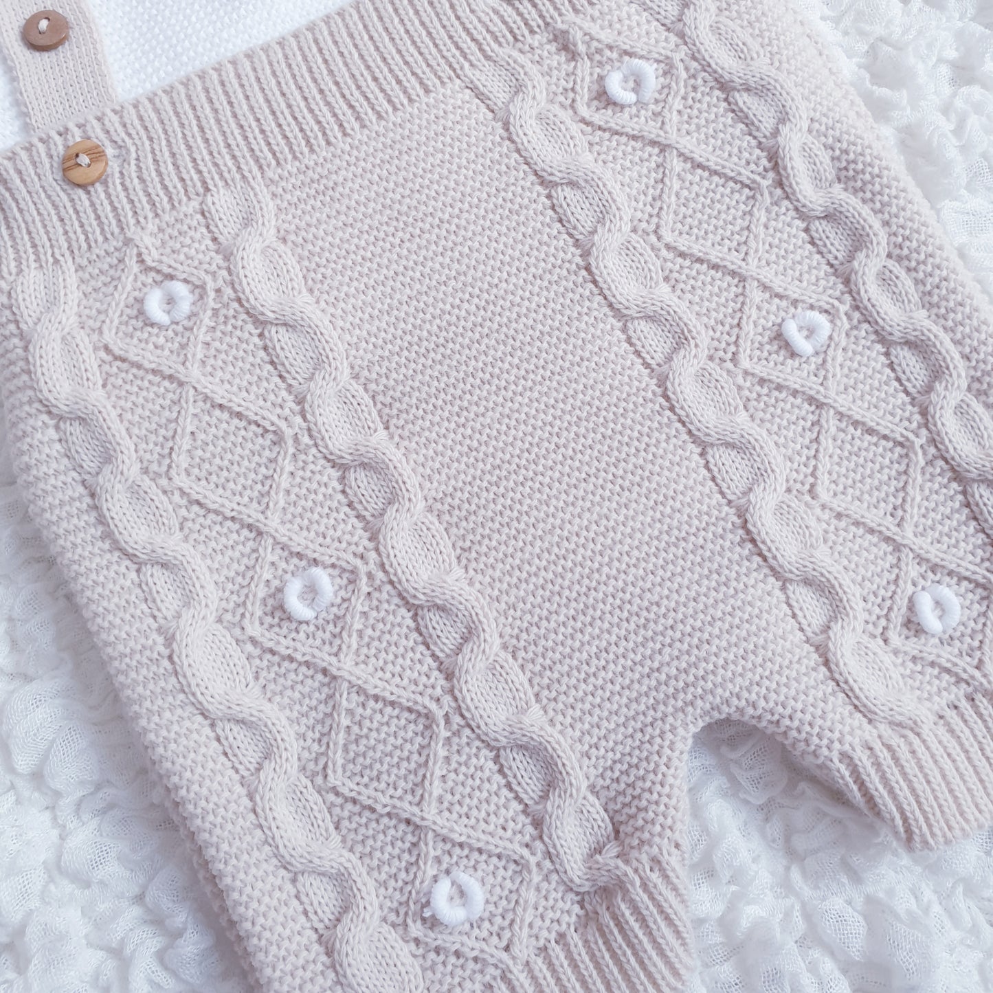 Baby Boys Beige Knitted 2 Piece Outfit