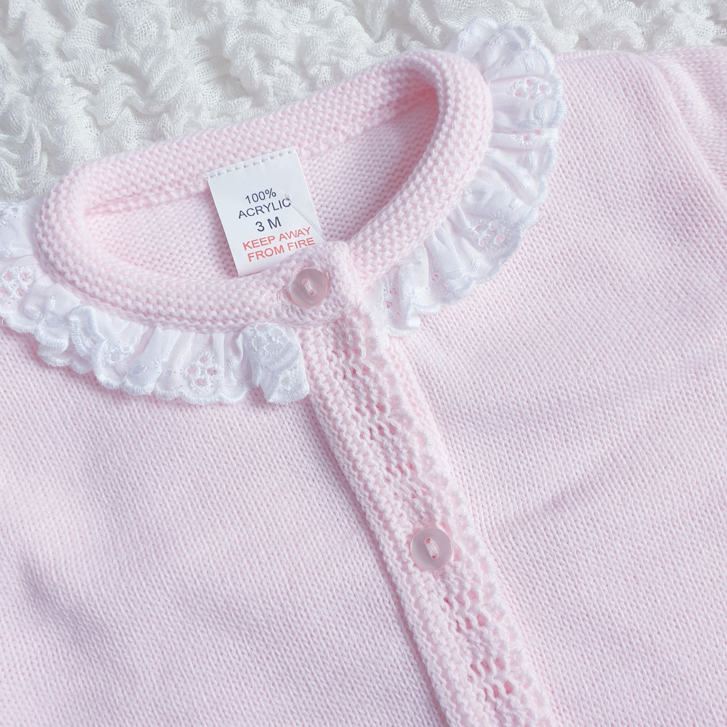 Baby Girls Pink Knitted Cardigan Jam Pants Set