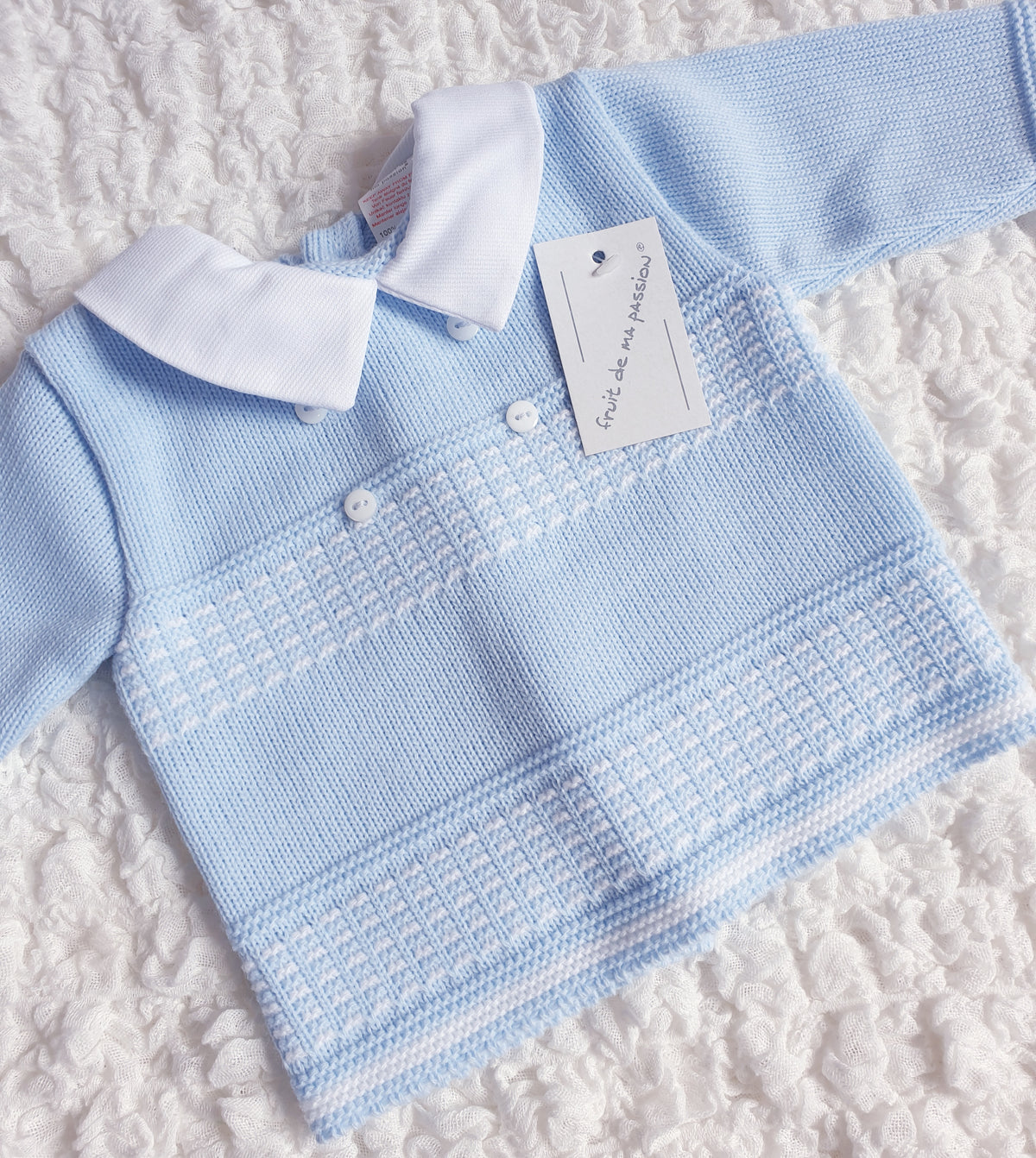 Baby Boys Spanish Blue Knitted 3 Piece Box Set