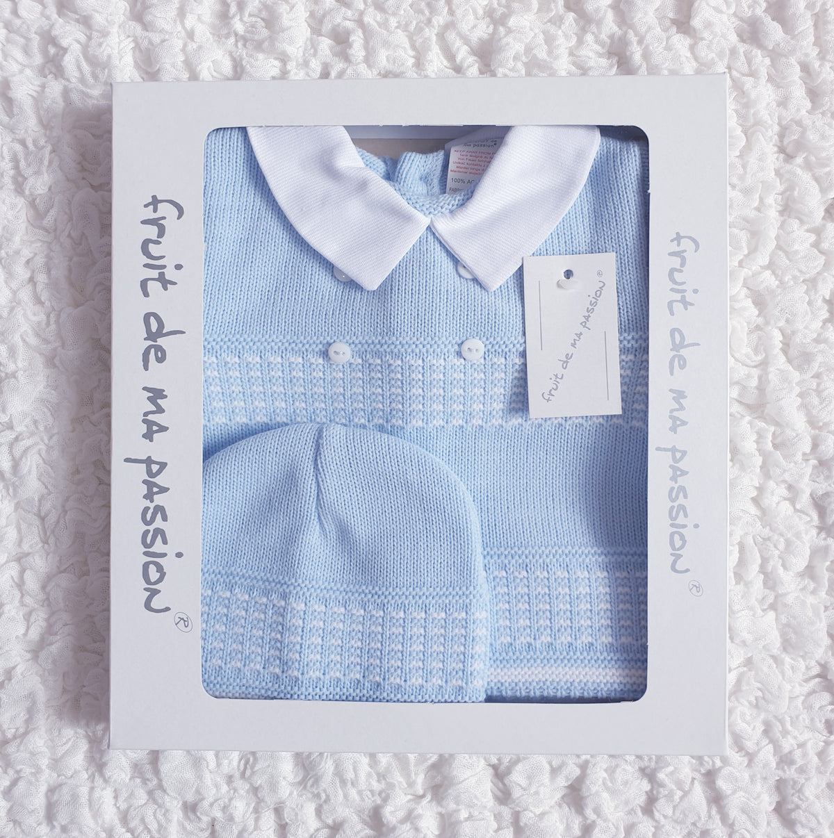 Baby Boys Spanish Blue Knitted 3 Piece Box Set