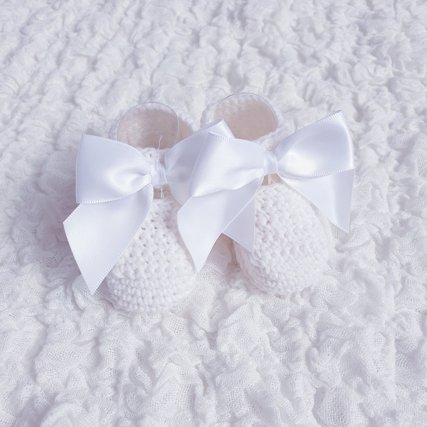 Baby Girls Crochet Knit Bow Booties