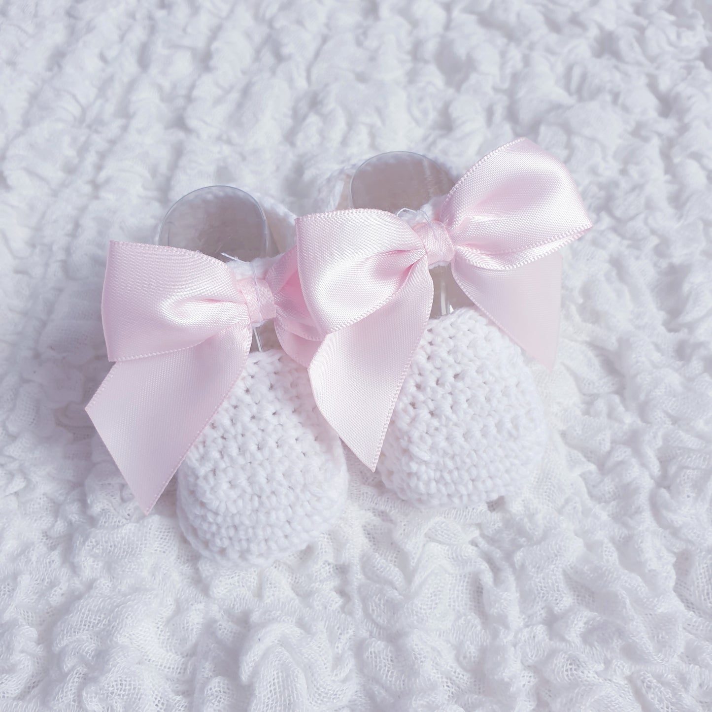 Baby Girls Crochet Knit Bow Booties