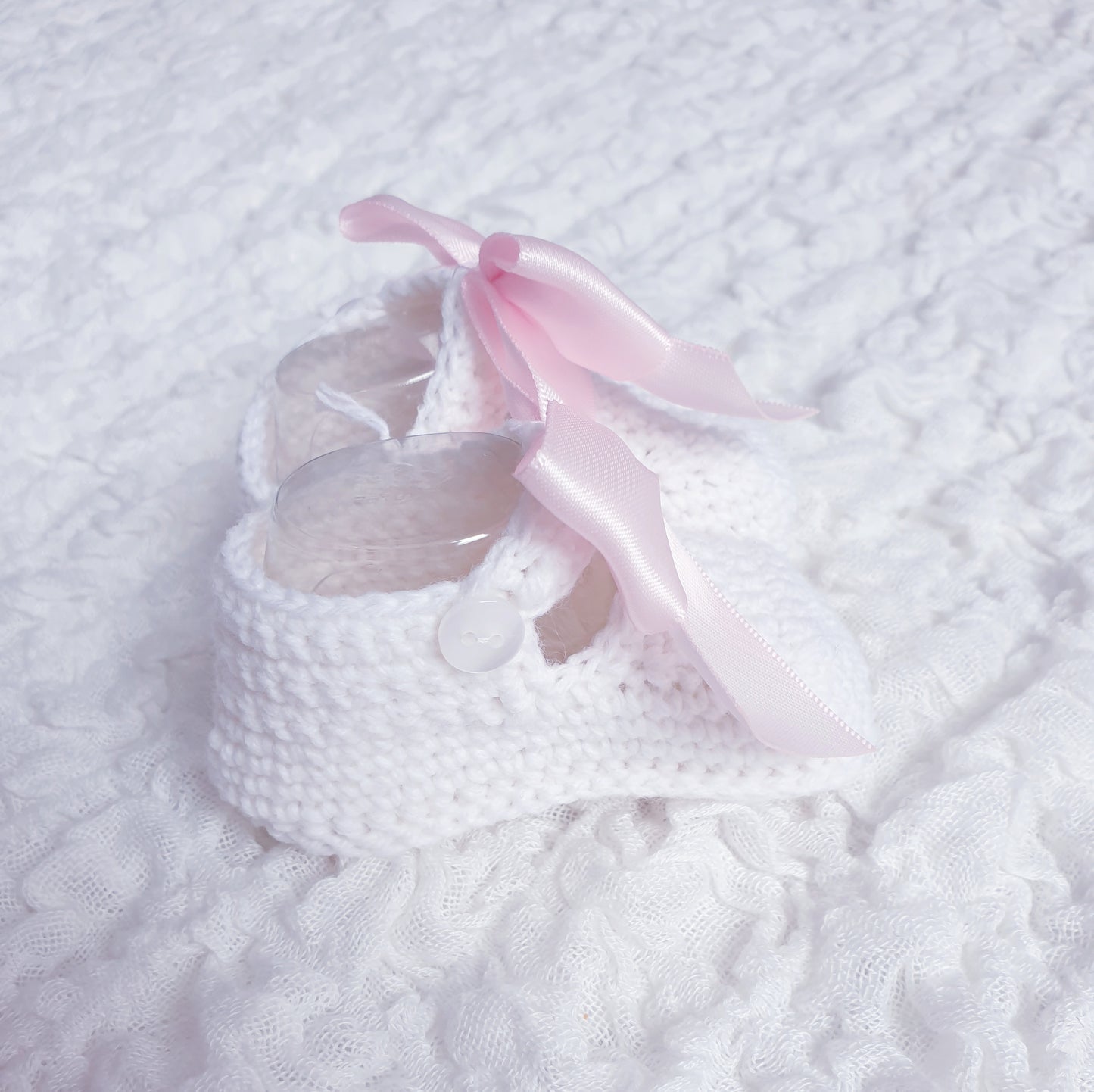 Baby Girls Crochet Knit Bow Booties