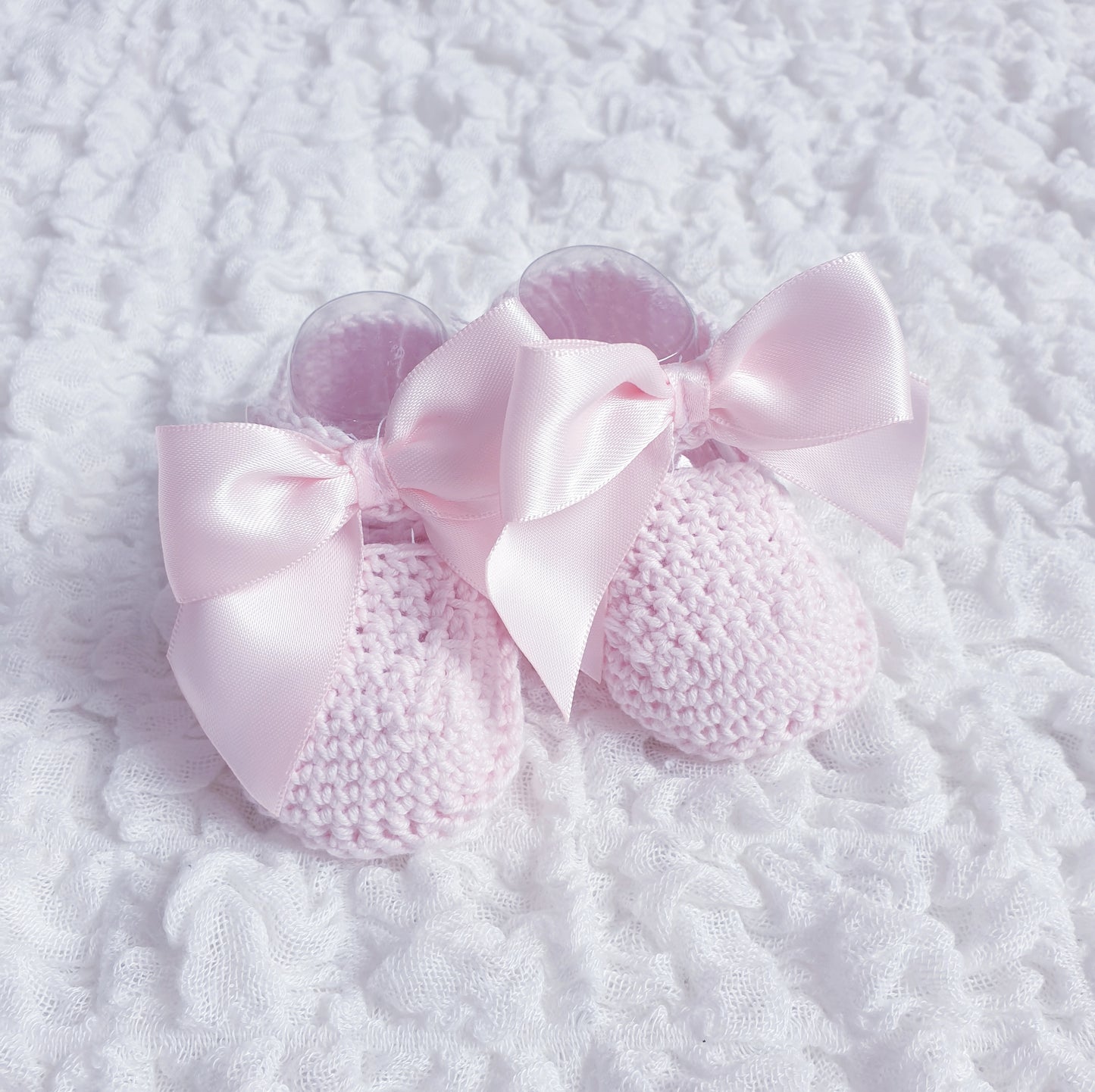 Baby Girls Crochet Knit Bow Booties