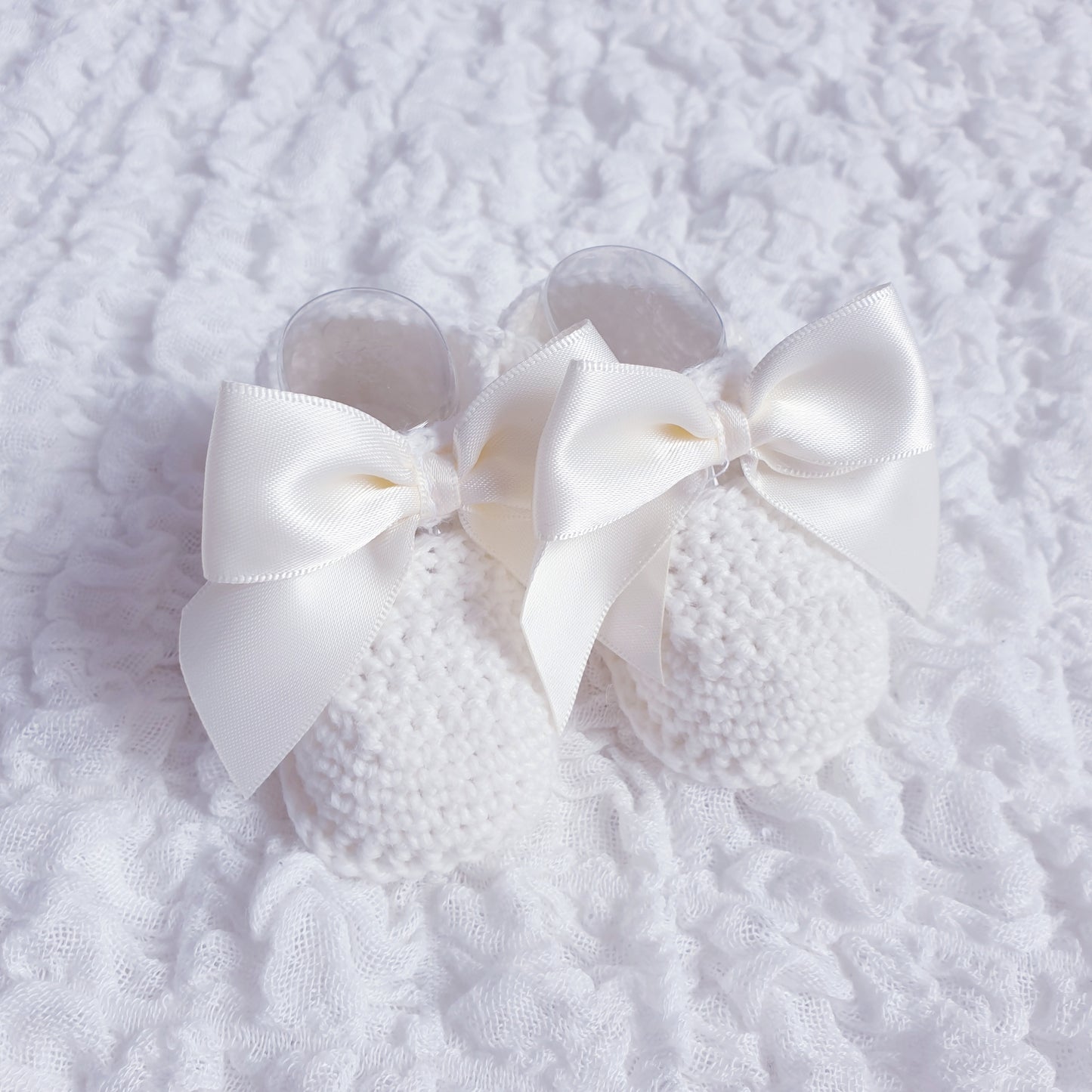 Baby Girls Crochet Knit Bow Booties